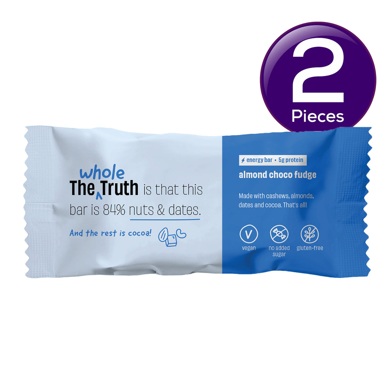The Whole Truth Almond Choco Fudge Energy Bar 40 g Combo