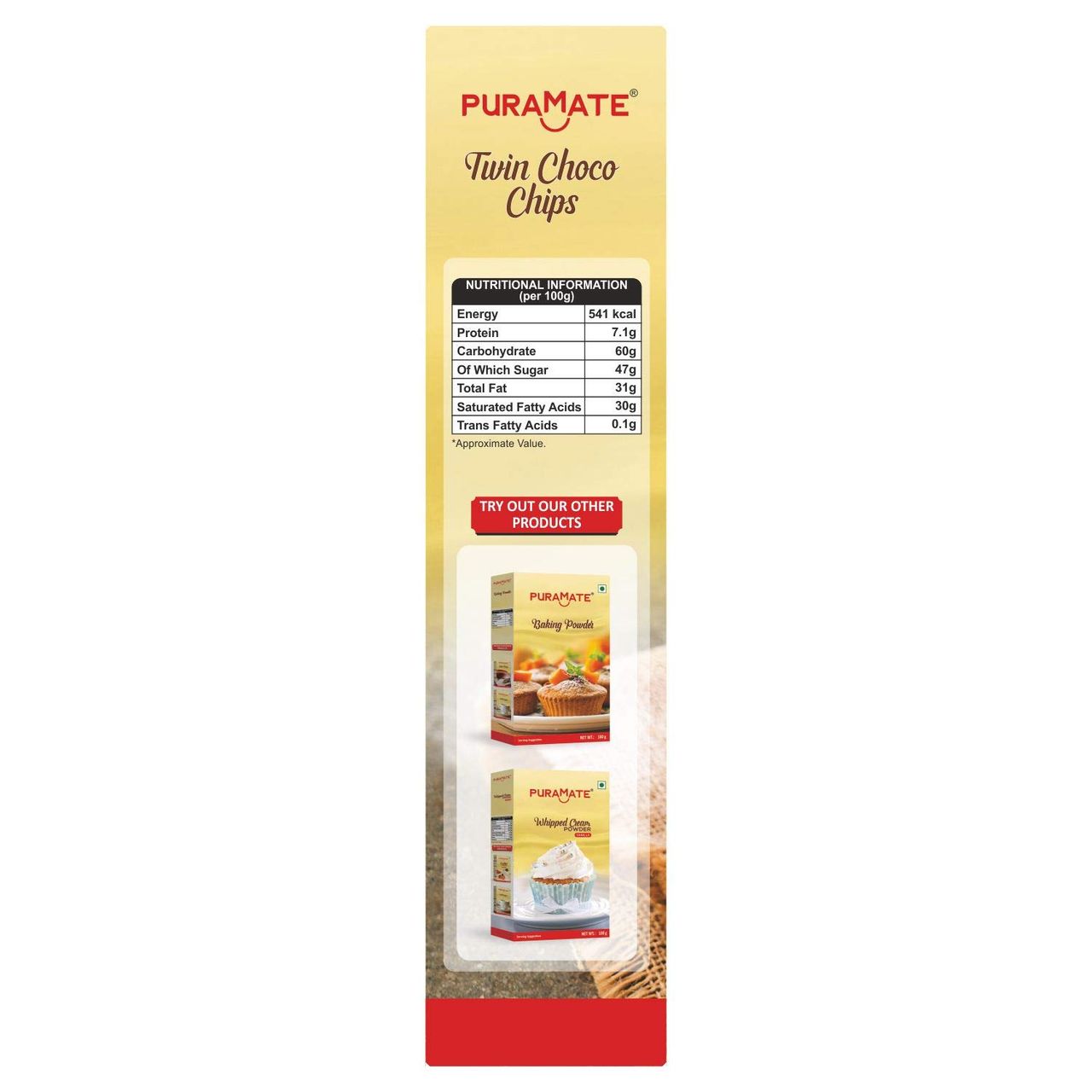 Puramate Twin Compound Chips - Smooth, Crunchy, Creamy Used As Toppings 50 g Combo