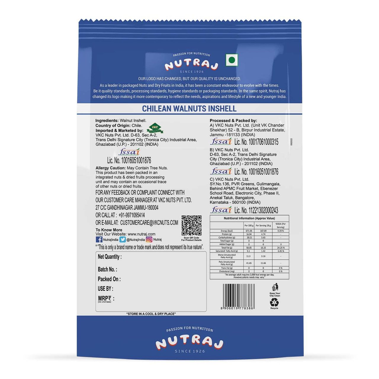 Nutraj Classic Chilean Walnut Inshell