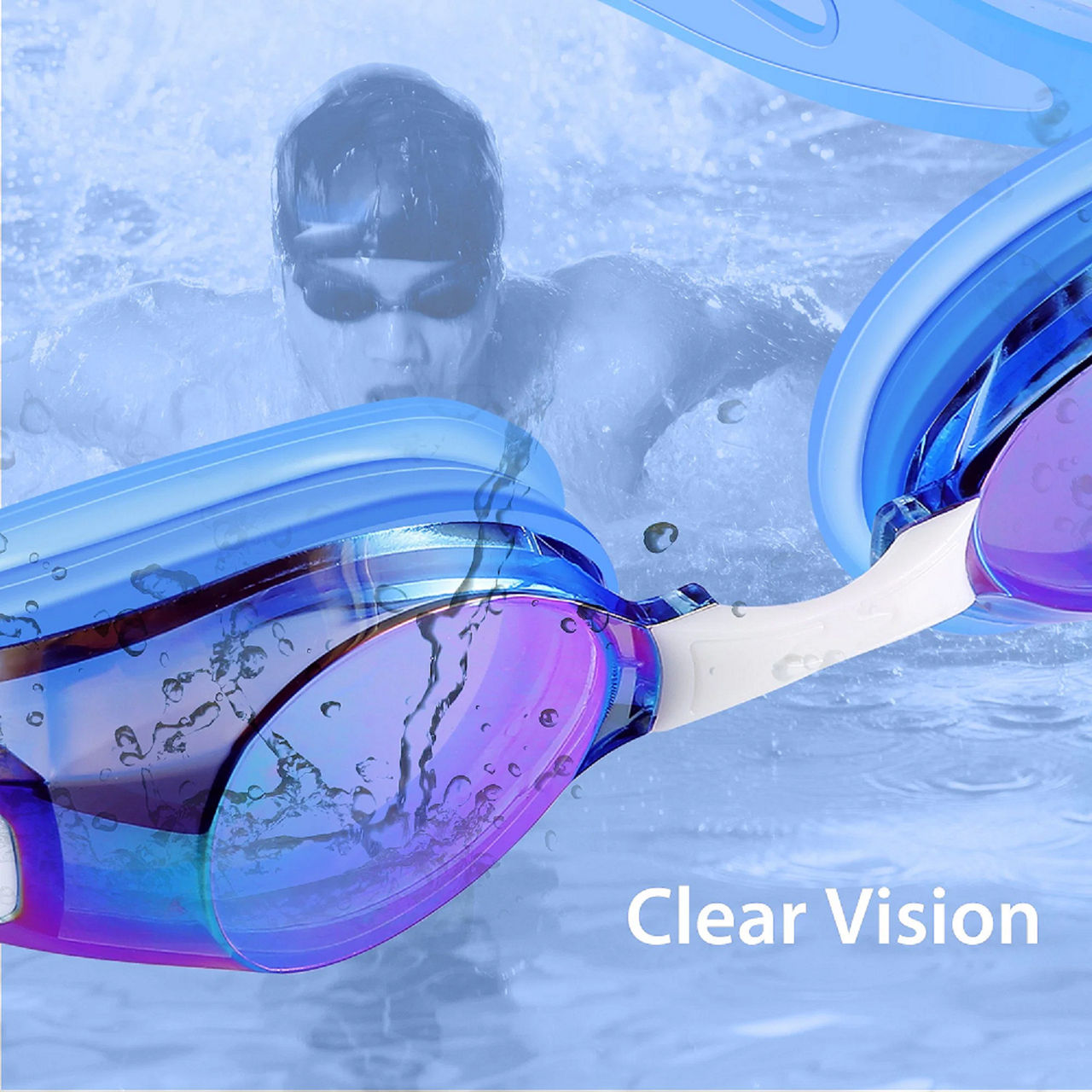 Classic Distributor Swimming Goggles - Vibrant Assorted Colors for Kids 1 pc Combo