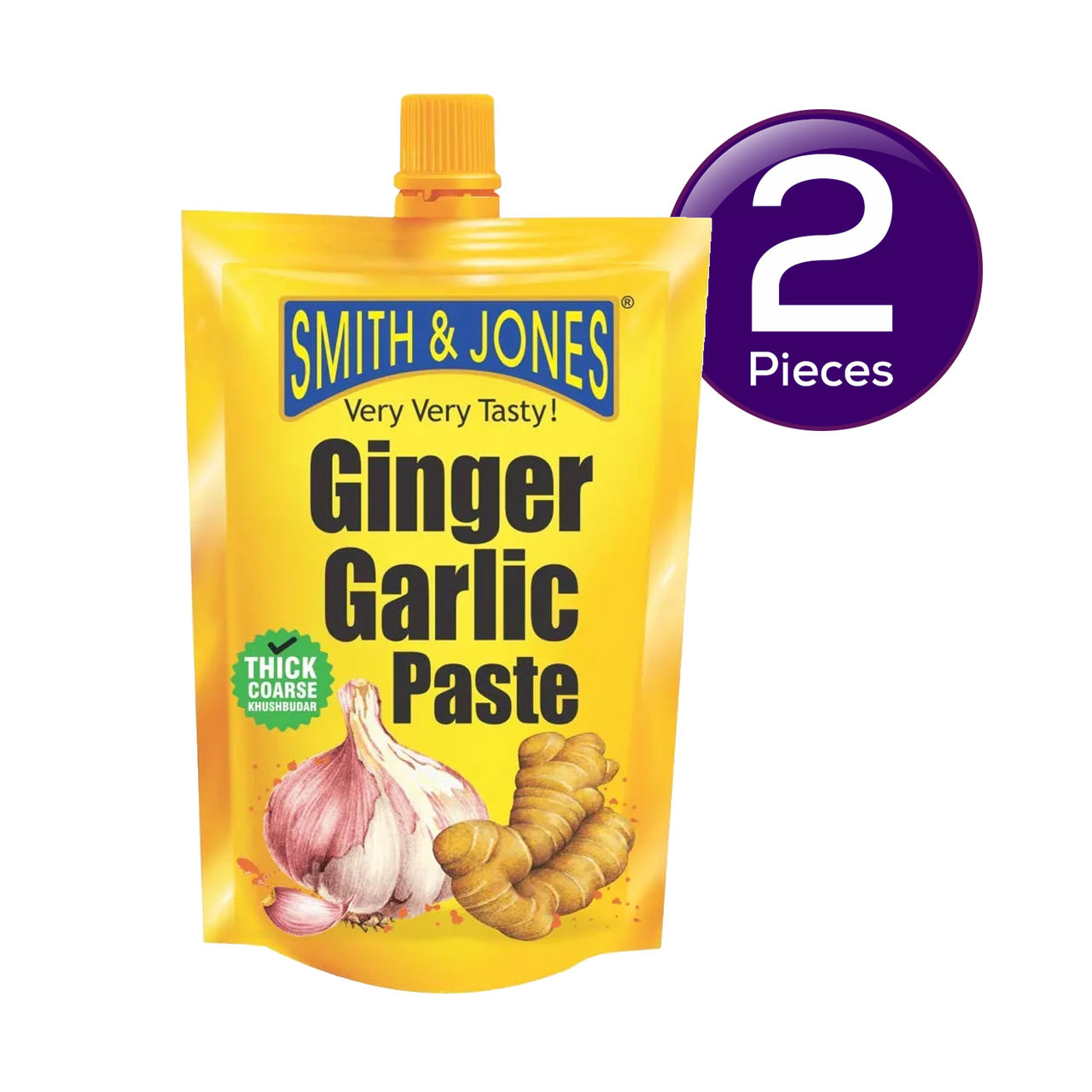 Smith & Jones Ginger Garlic Paste, Thick & Coarse Paste for Cooking 200 g Combo