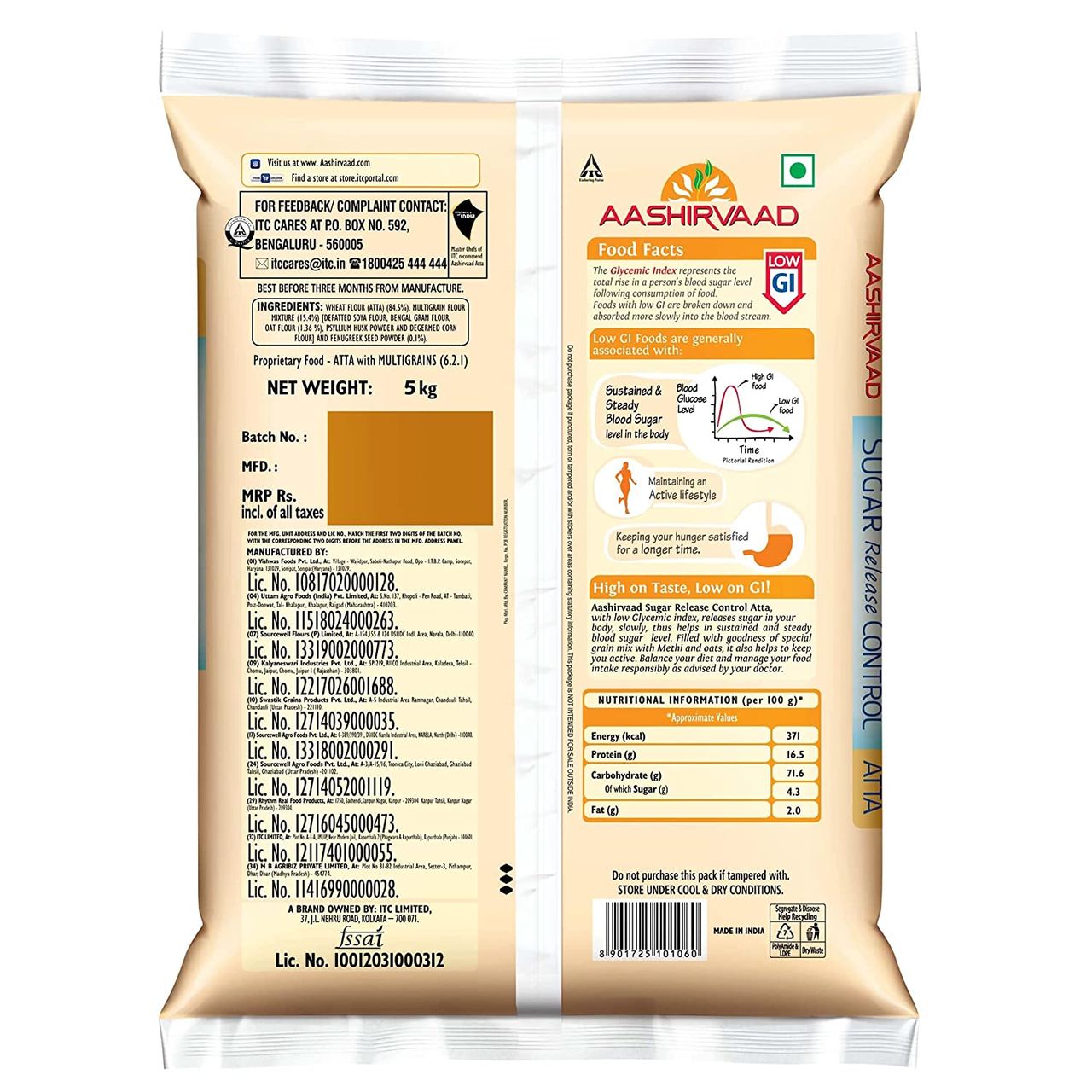 Aashirvaad Sugar Release Control Atta | Low in GI, Great in Taste