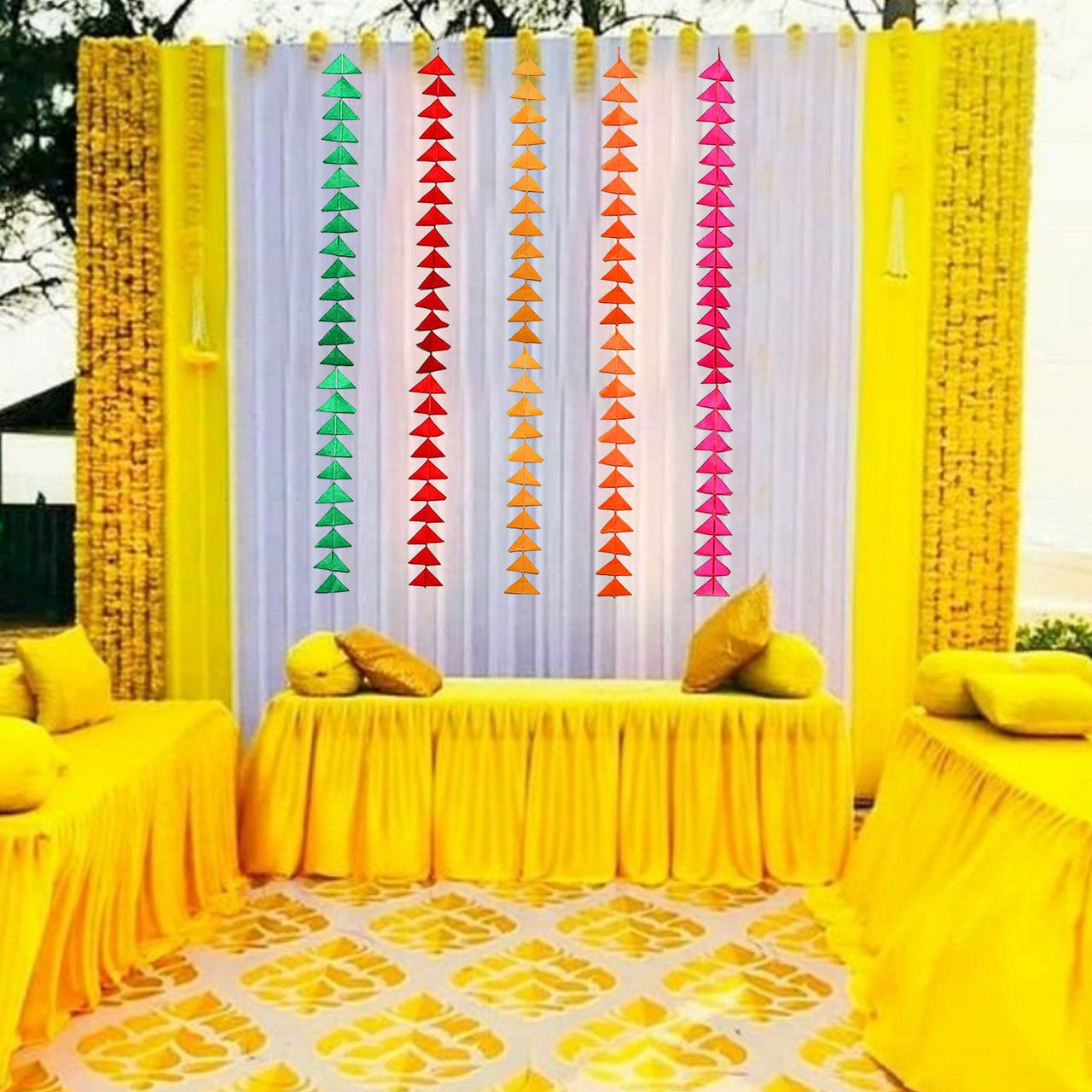 Party Propz Multicolour Triangle Hangings