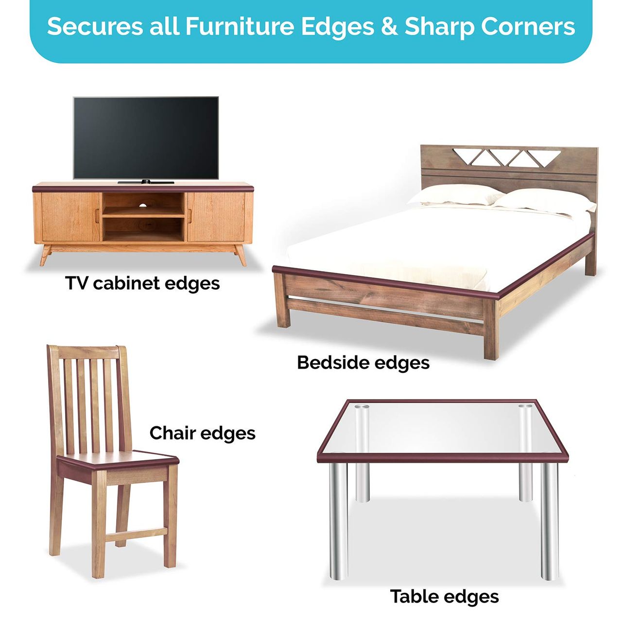 LuvLap Furniture Edge Guard Strips For Kids | Brown | 6+ months
