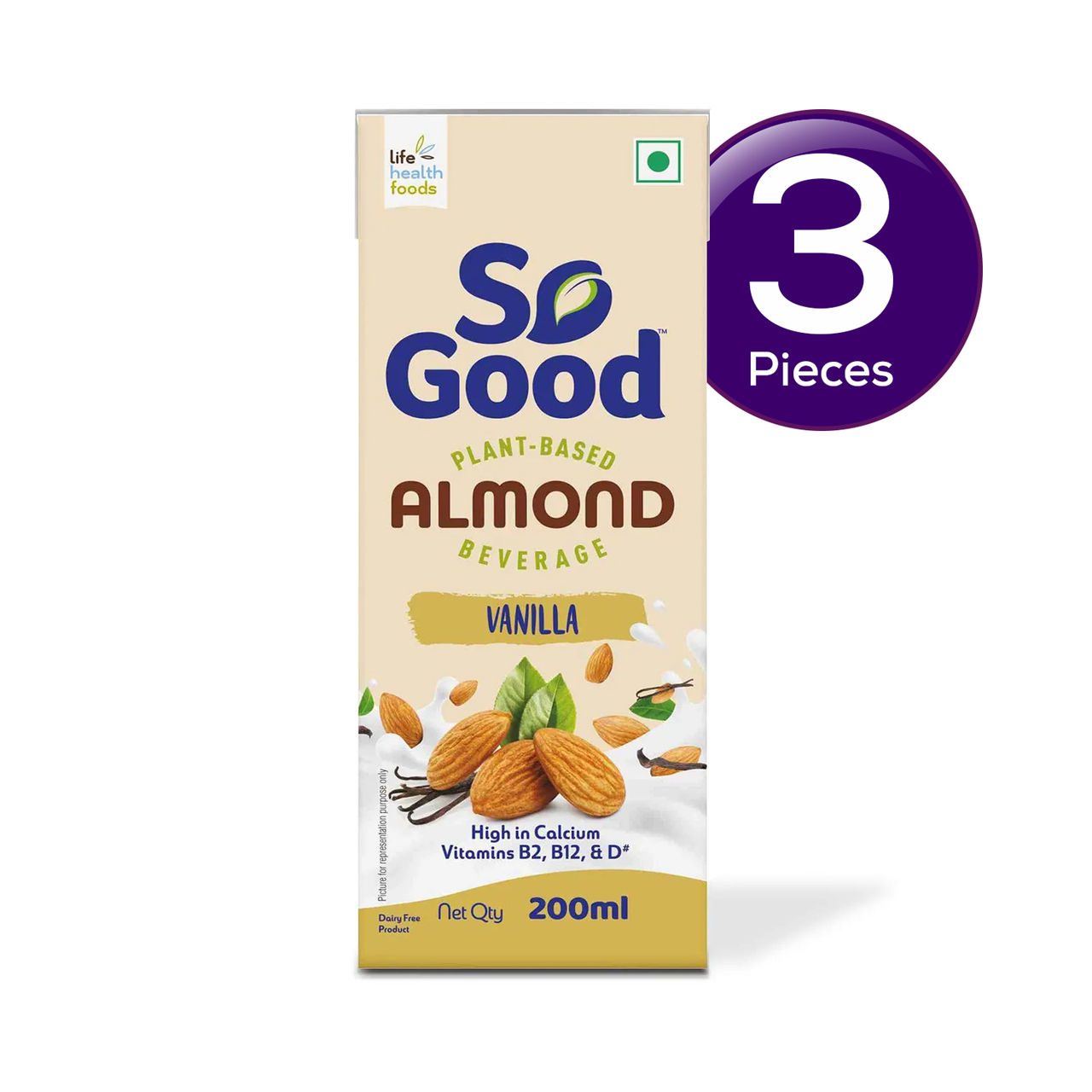 So Good Plant Based Almond Beverage Vanilla Tetrapack 200 ml Combo