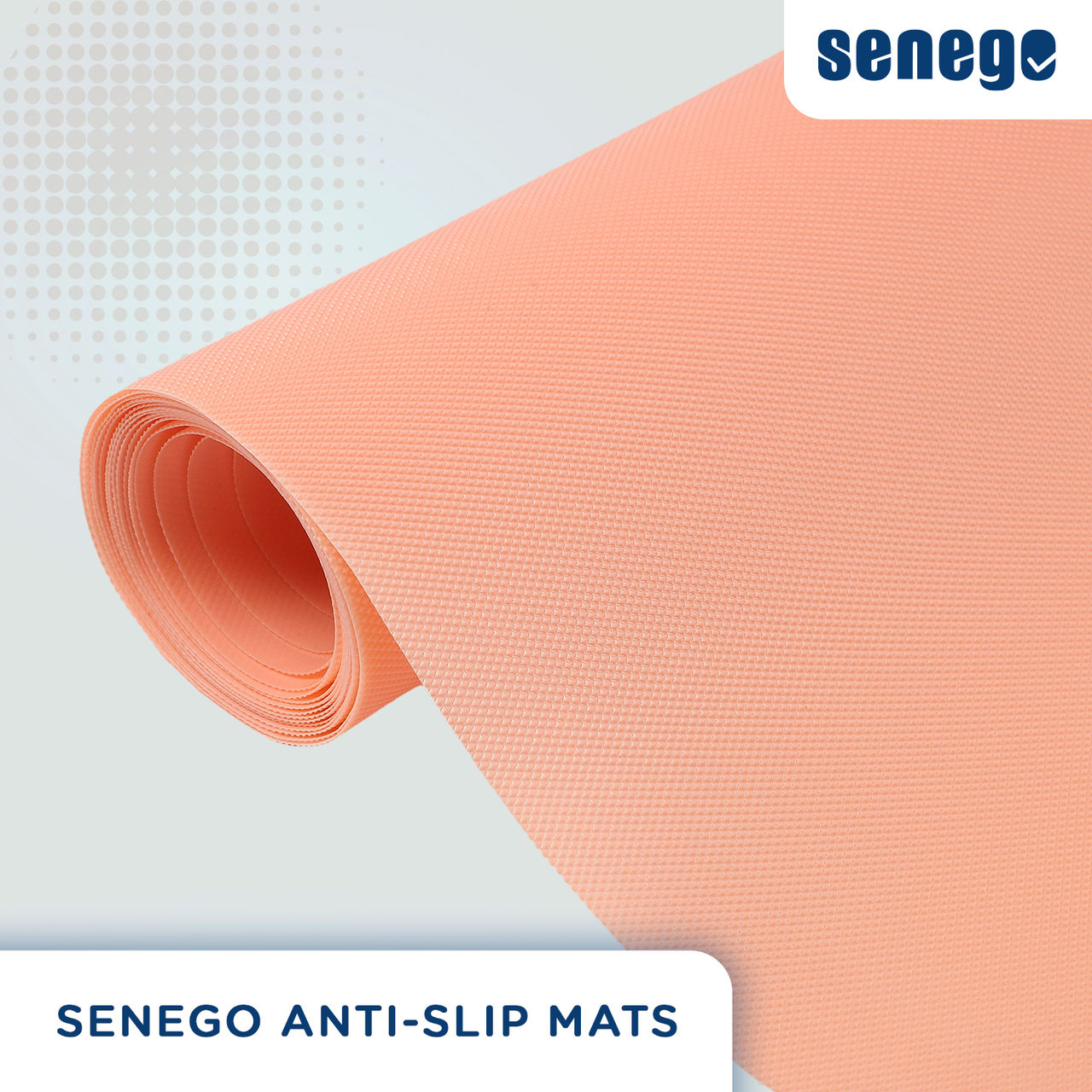 Senego by Trendy Home Anti-Slip Mat - For Fridge, Cupboard, Drawers, Shelf Liner | Peach-  45 cm x 5 m