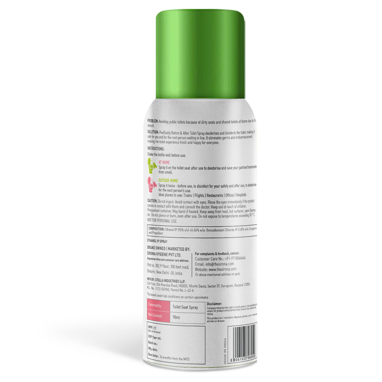 Peebuddy Citrus Toilet Seat Spray