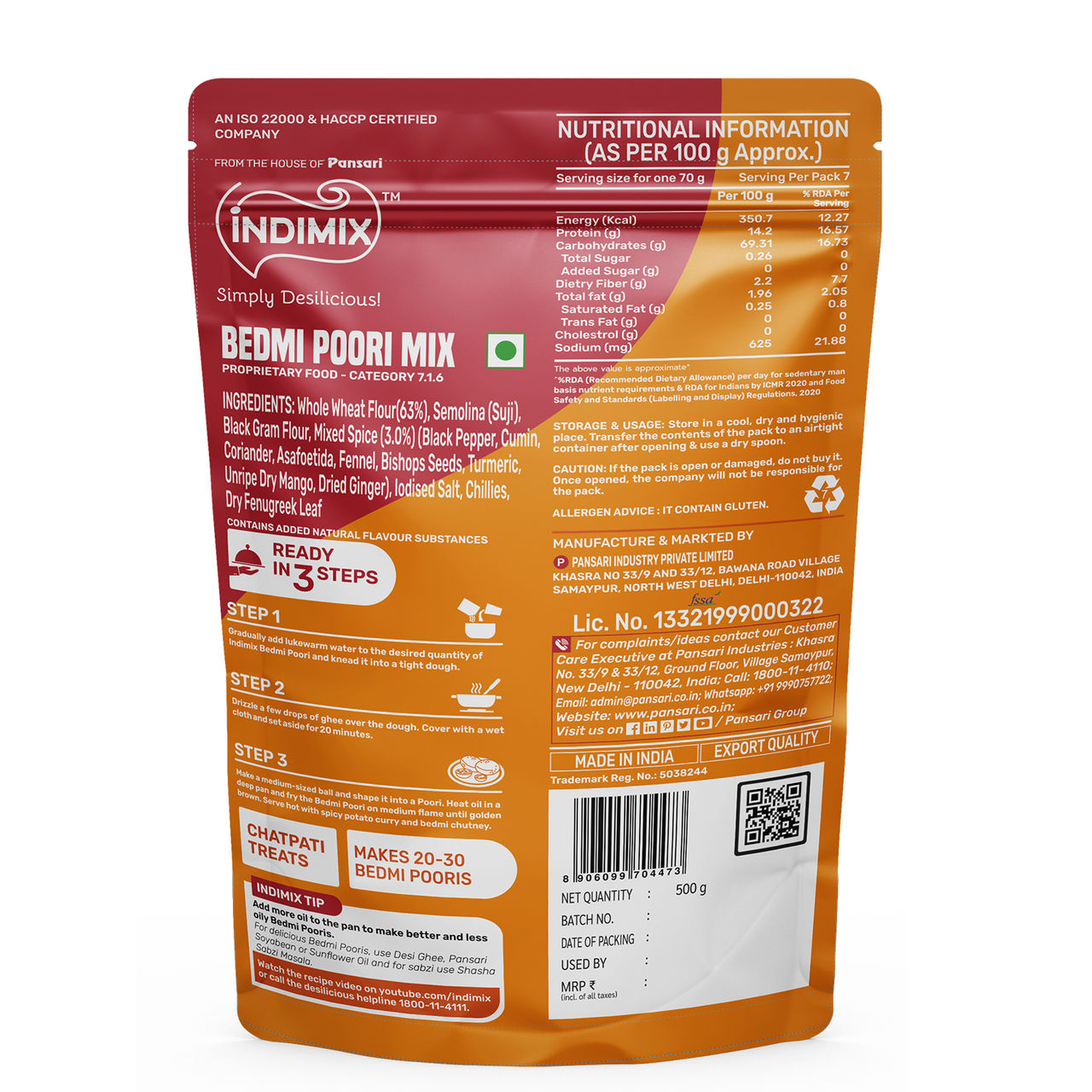 Indimix Bedmi Poori Mix