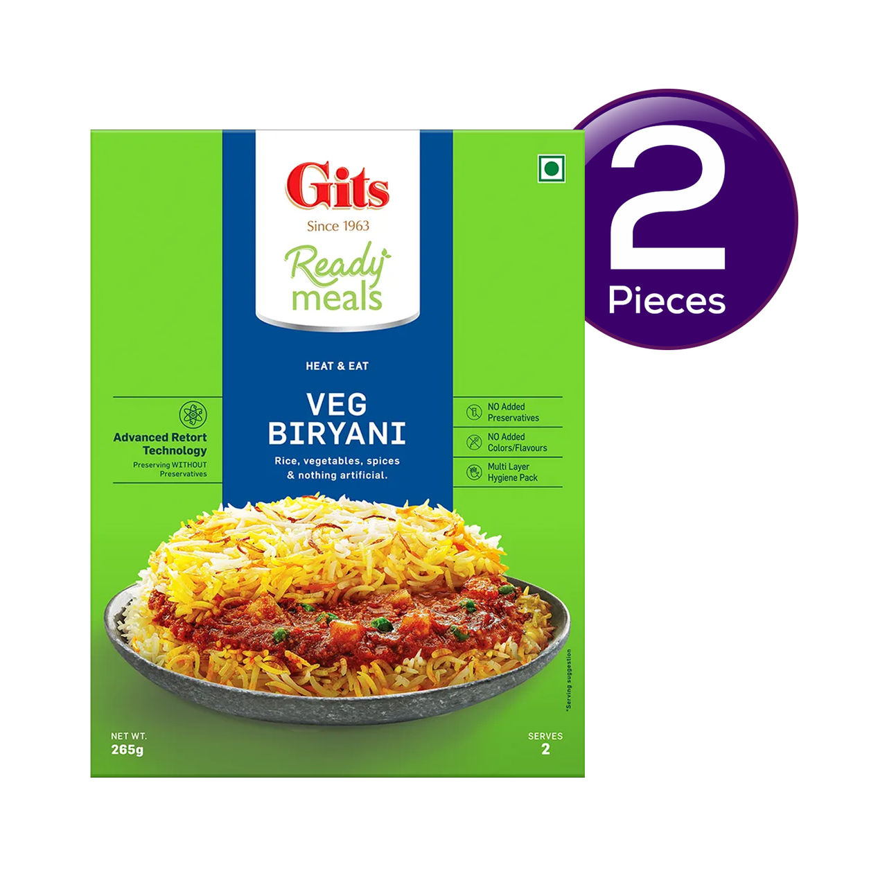Gits Veg Biryani Ready to Eat 265 g Combo