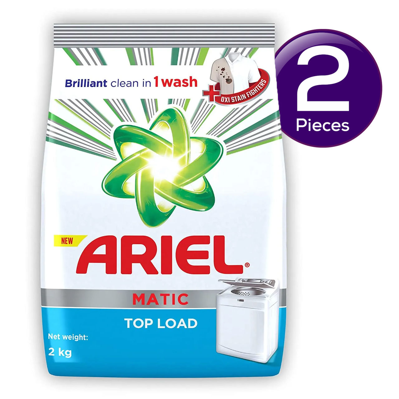 Ariel Matic Detergent Powder Top Load | For Washing Machines 2 kg Combo