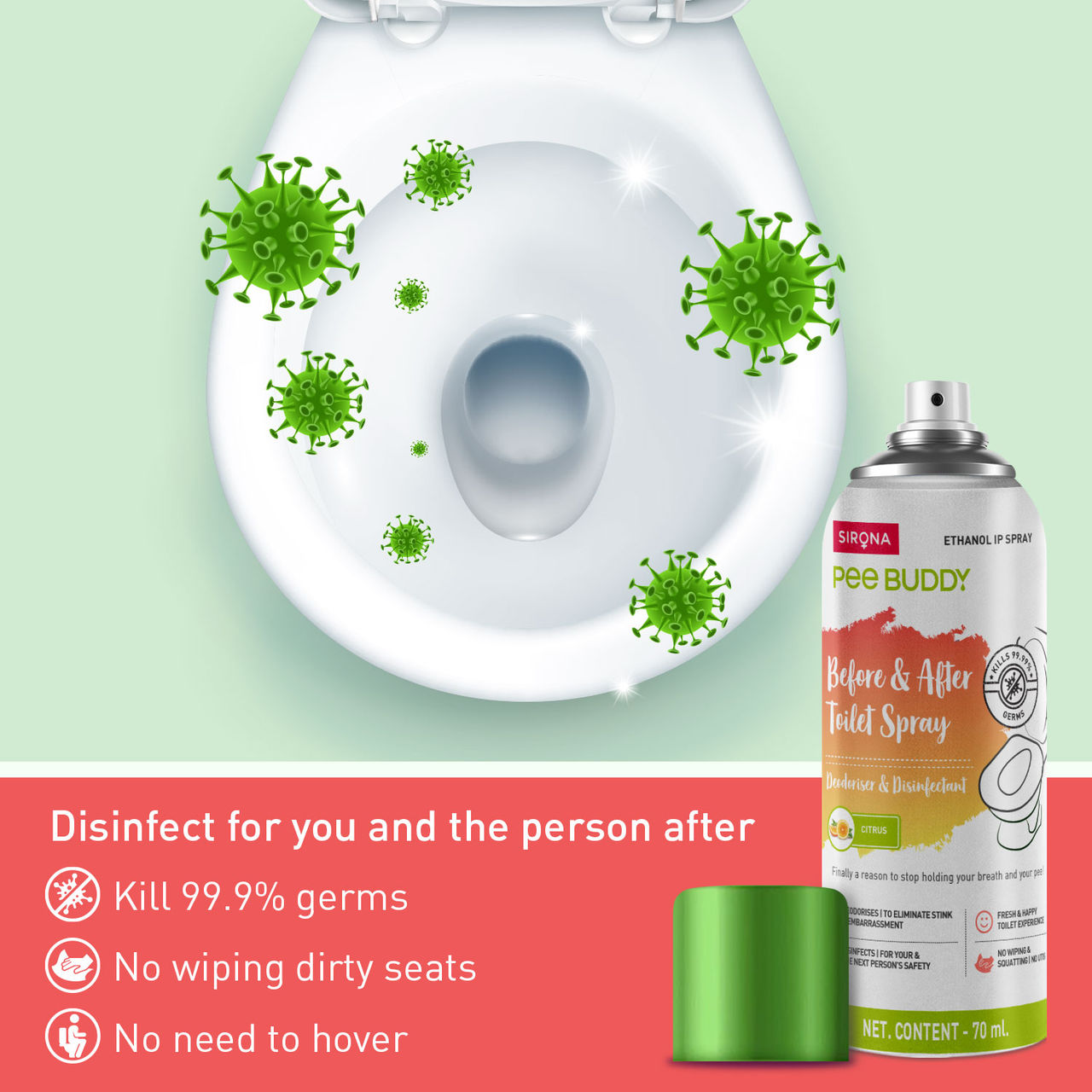 Peebuddy Citrus Toilet Seat Spray