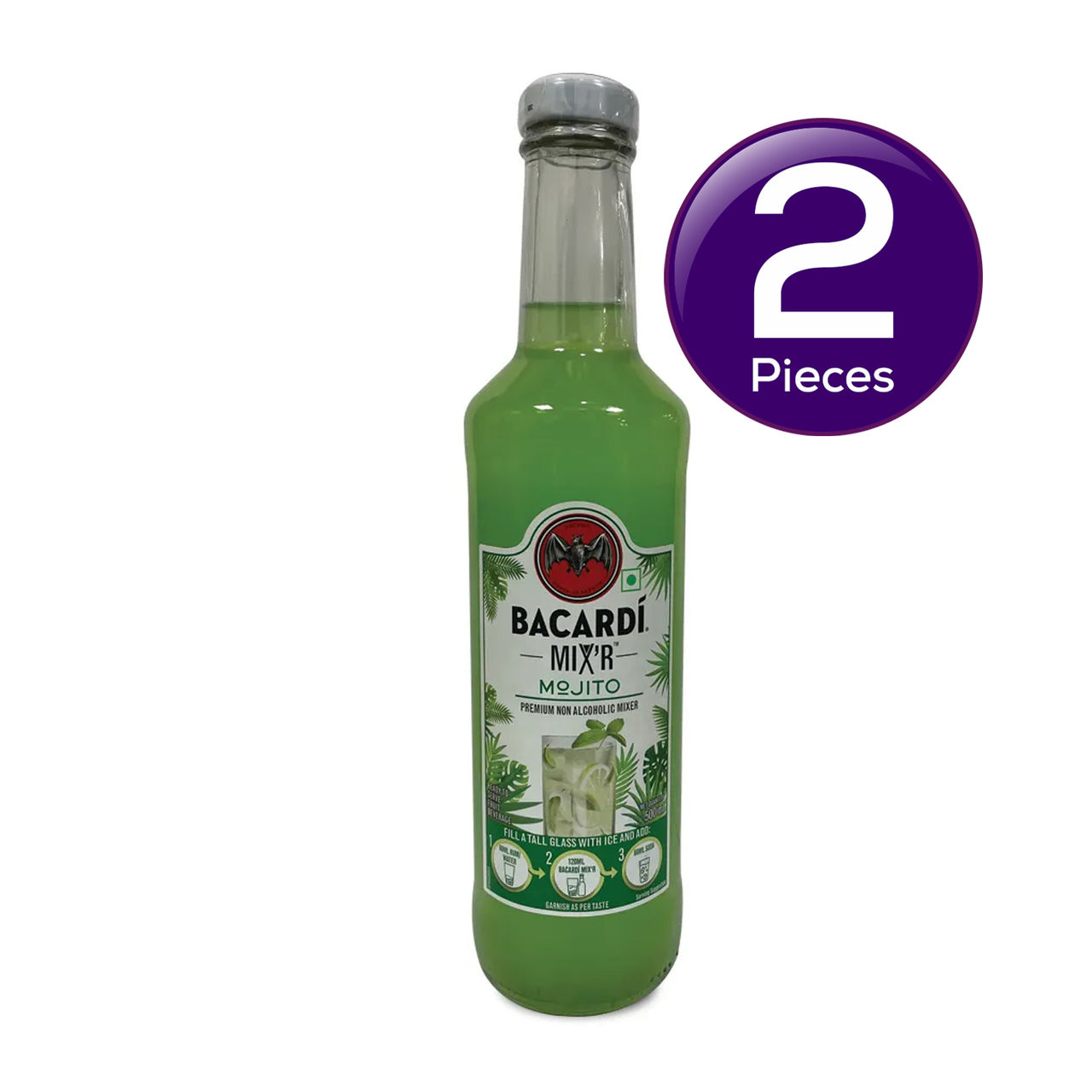 Bacardi Mixer - Mojito Glass Bottle 500 ml Combo