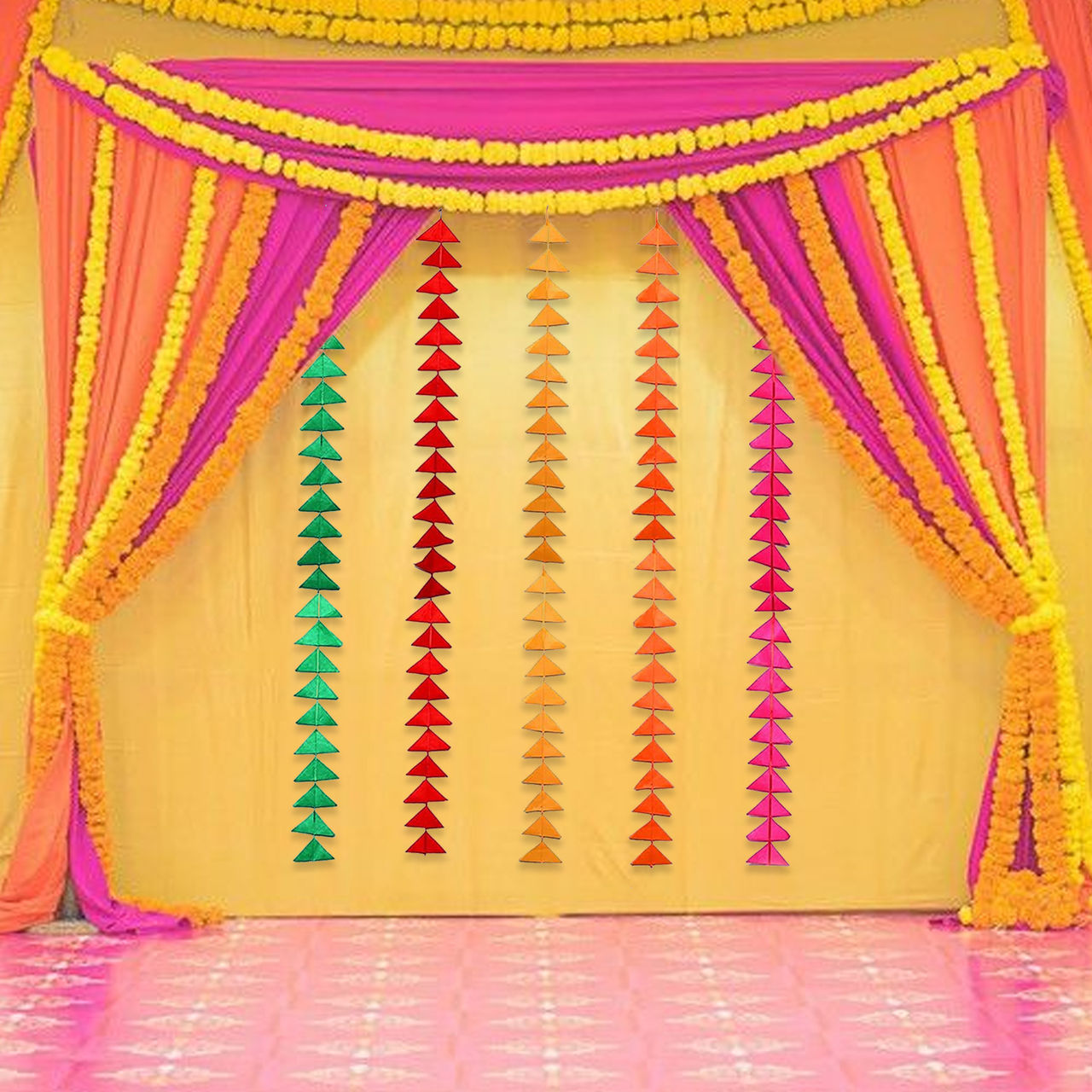 Party Propz Multicolour Triangle Hangings