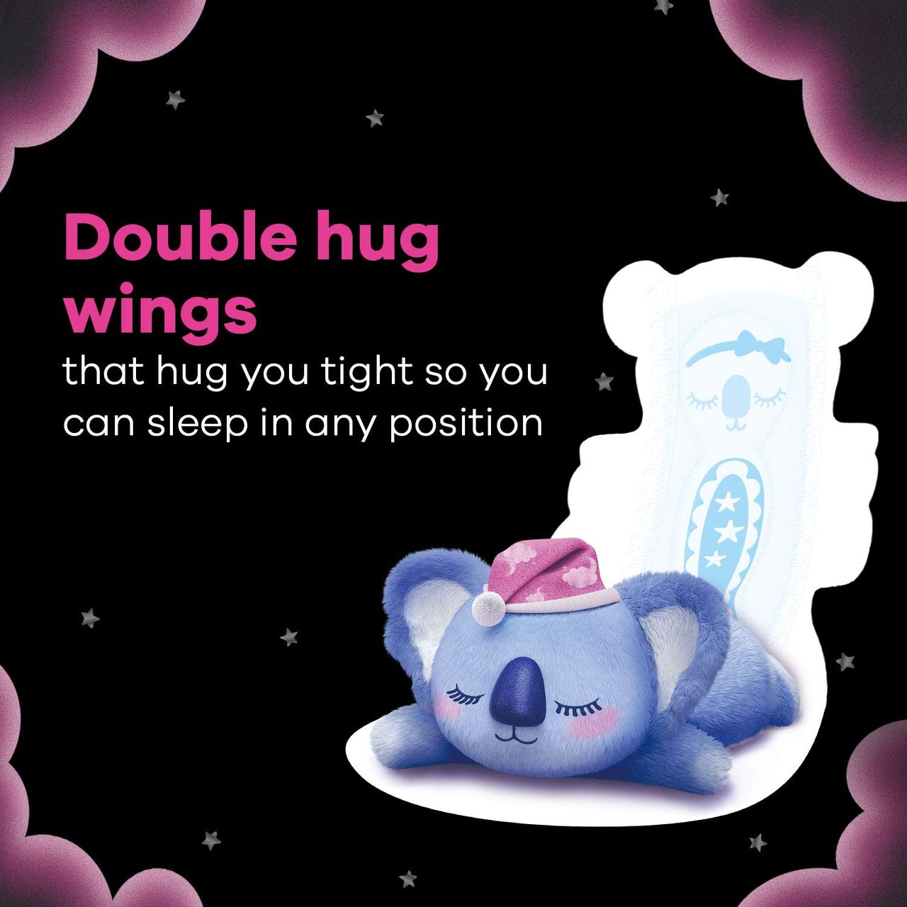 Whisper Bindazzz Nights 44 XXL Sanitary Pads, Upto 0% Leaks All Night Long 7 pc Combo