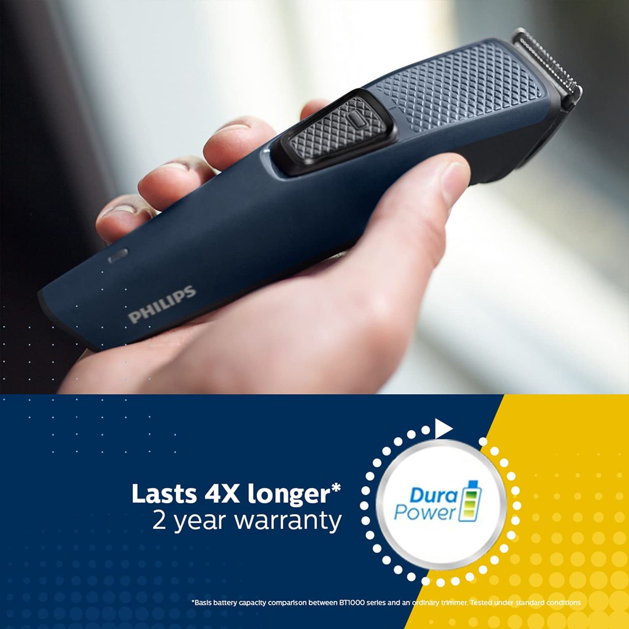 Philips Bt1232/15 Trimmer 30 Mins Runtime 3 Length Settings (Blue)