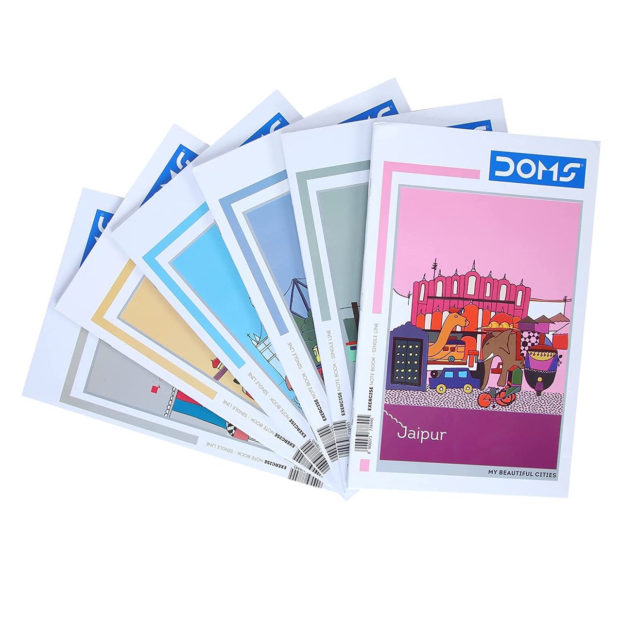 Doms Single Line NoteBook (My Beautiful Cities Series) Note Book - (27 cm x 17 cm)