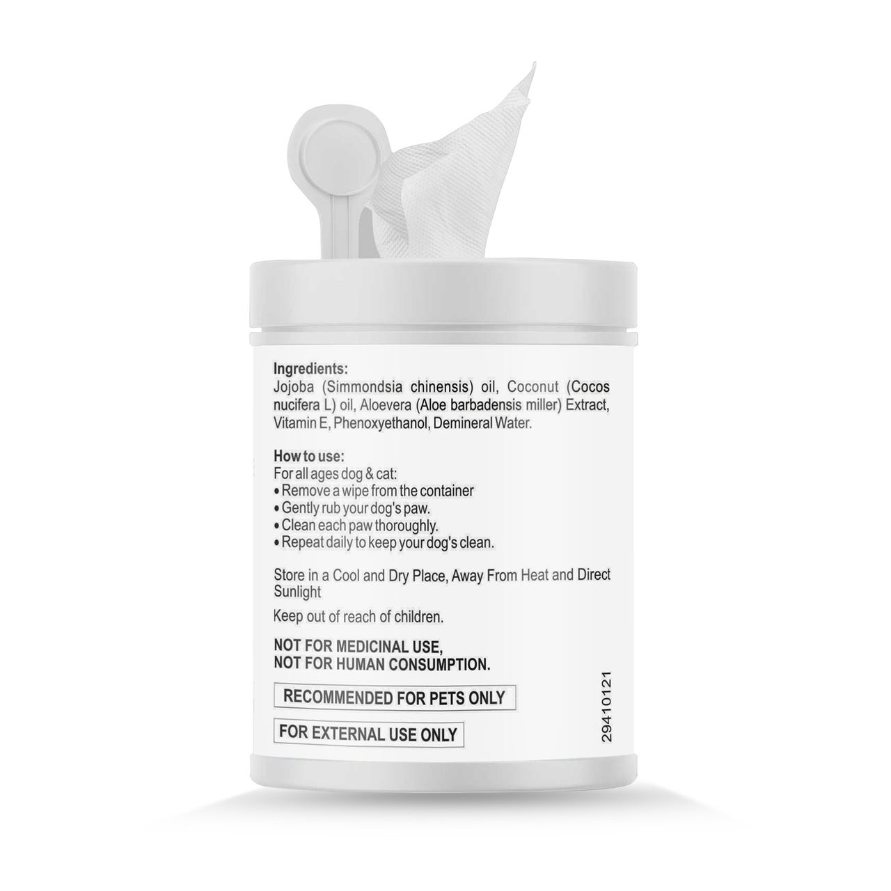Petvit Nose And Paw Wipes For Eliminates Bacteria| Fragrance Less 50 Wipes