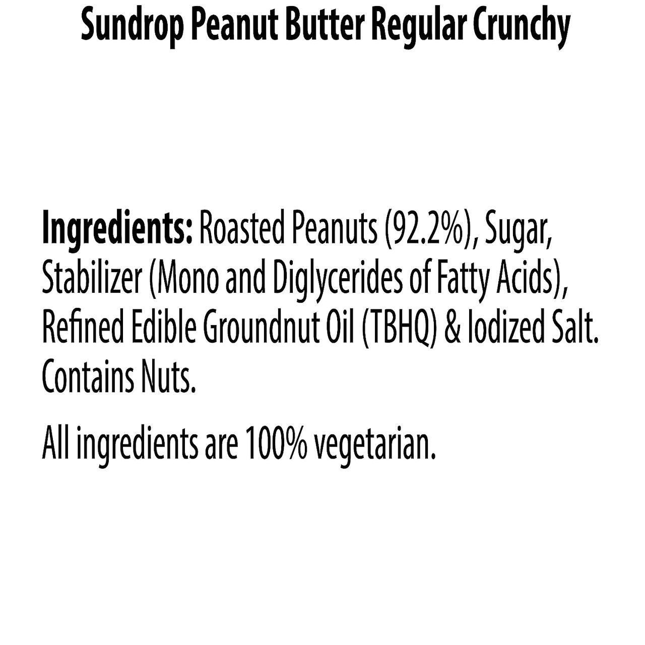 Sundrop Peanut Butter 100% Natural - Crunchy