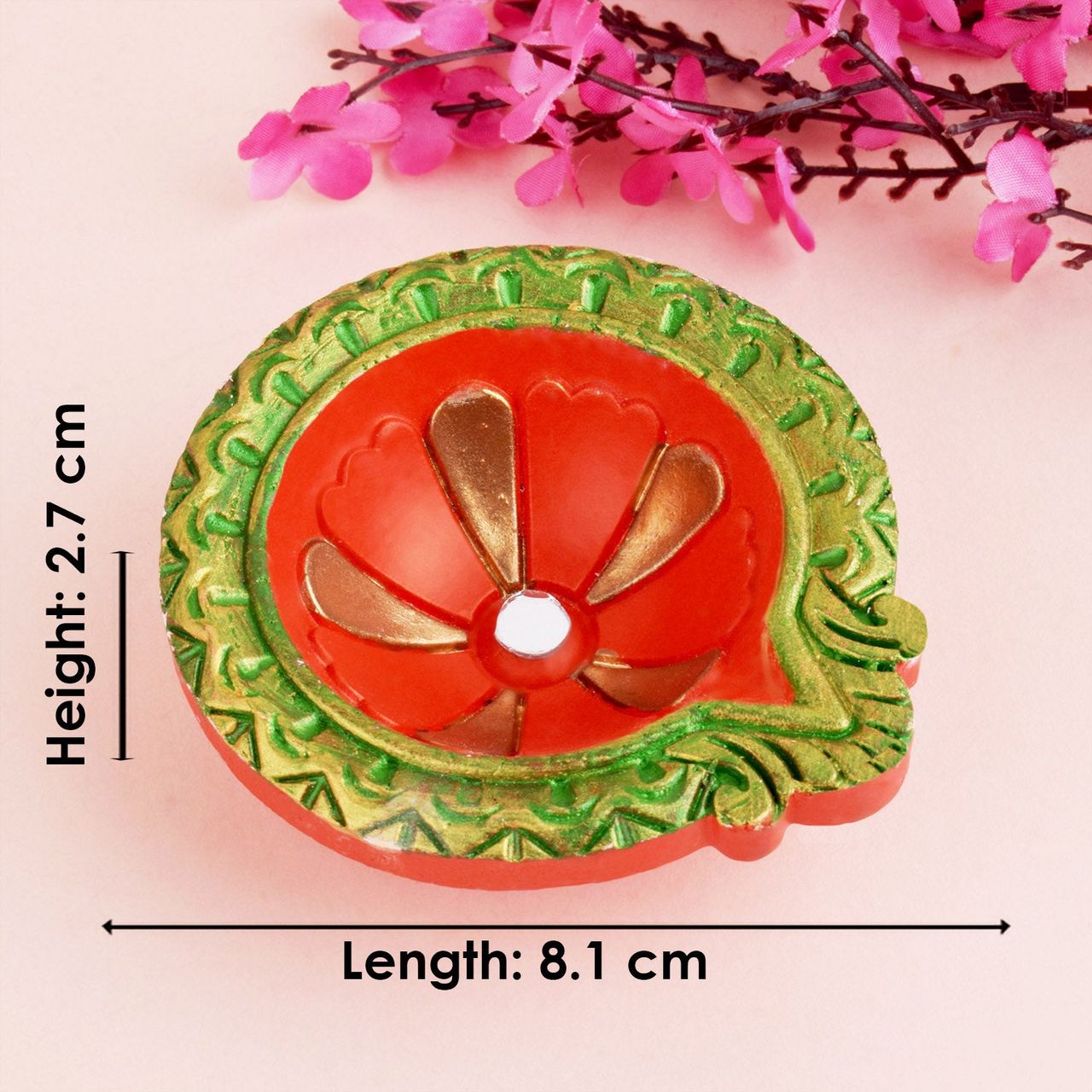 Satvik Designer Multicolor Clay Diya