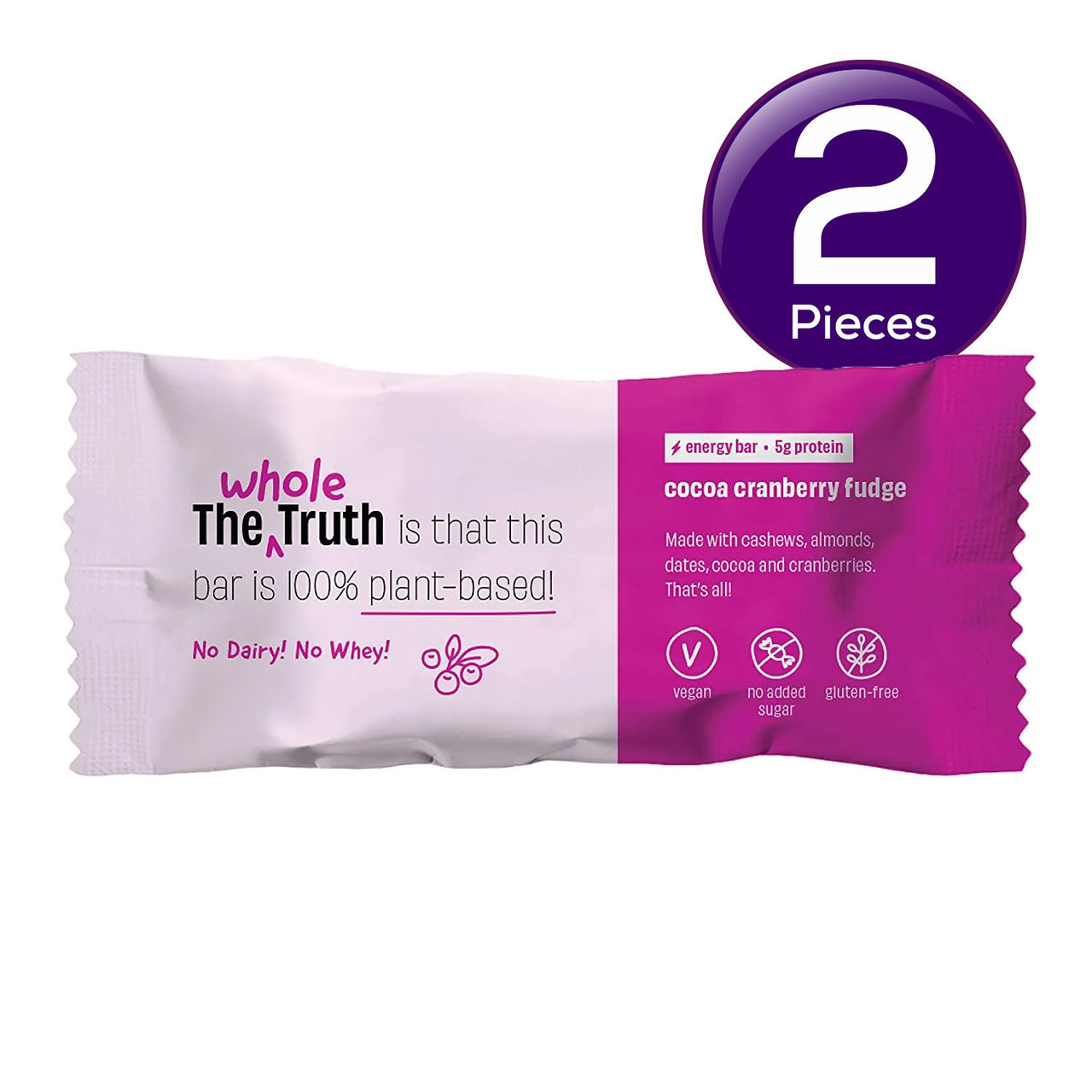 The Whole Truth Choco Cranberry Fudge Energy bar 40 g Combo