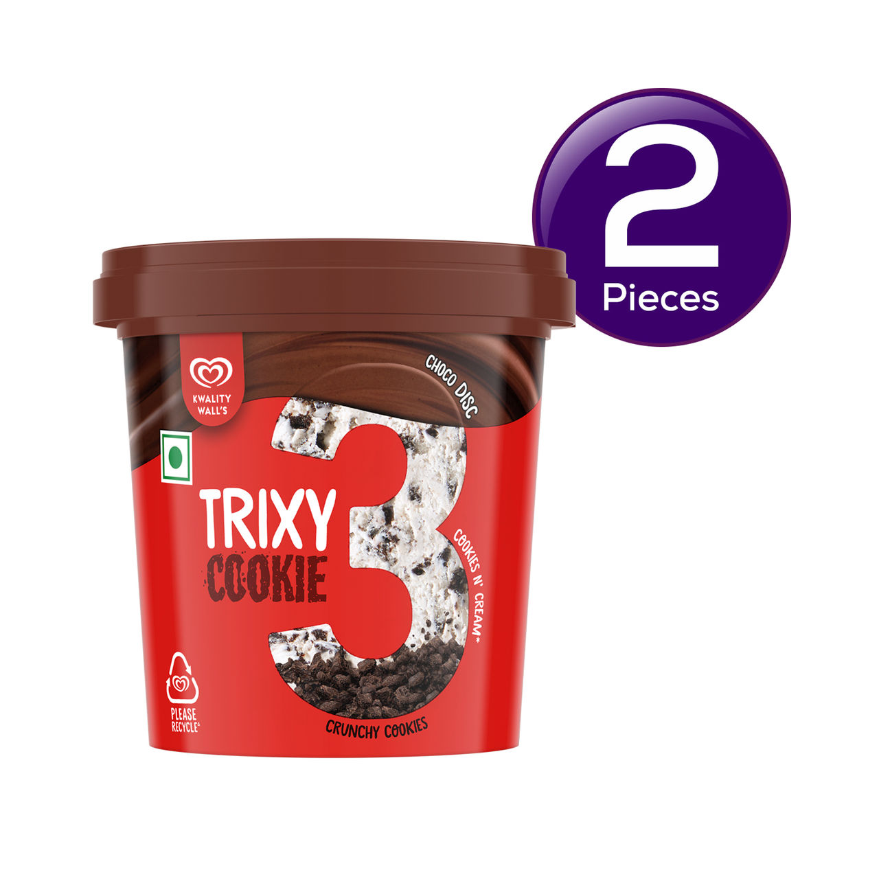 Kwality Wall's Trixy Cookie Cup 110 ml Combo