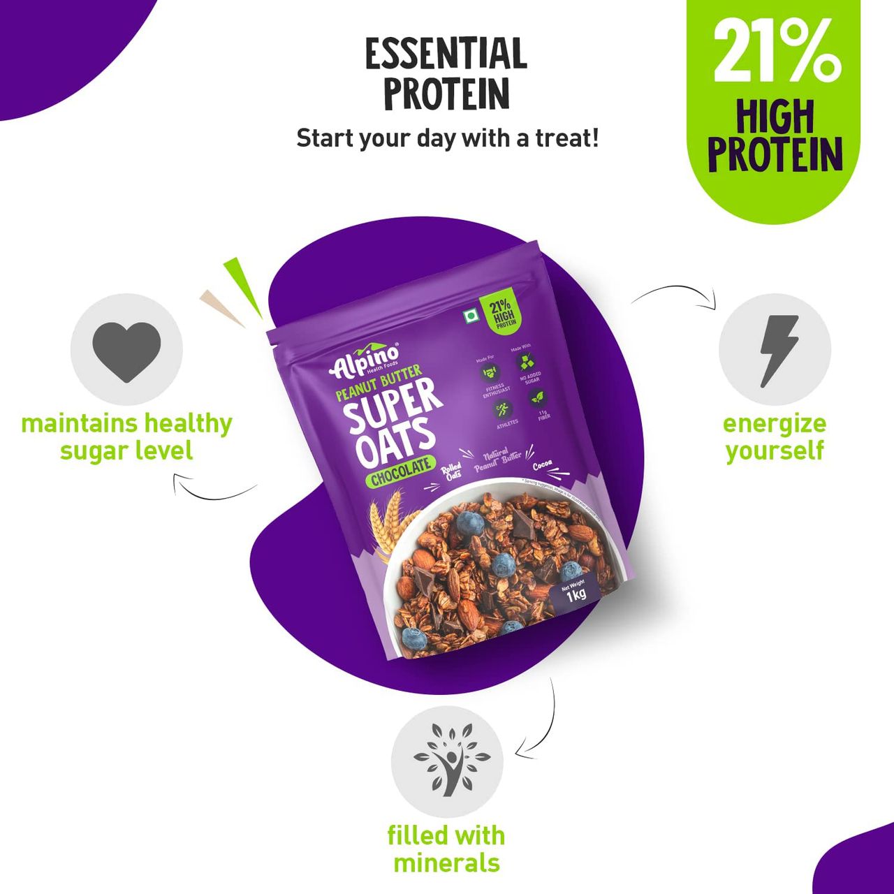 Alpino Peanut Butter Super Oats Chocolate