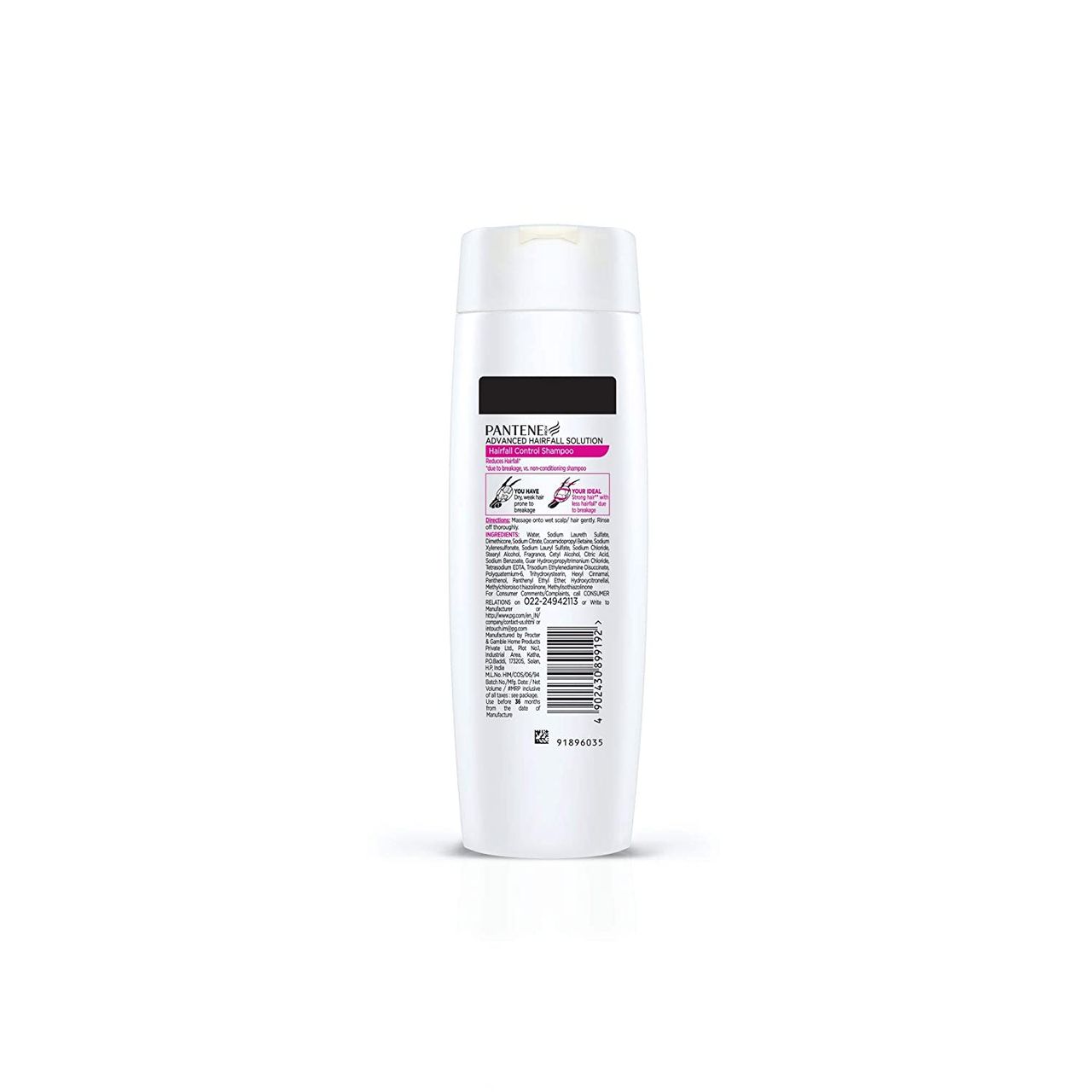 Pantene Hairscience Hairfall Control Shampoo, Lesser Hair Fall With Vitamin B 180 ml Combo