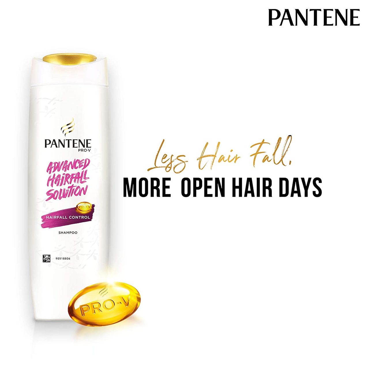 Pantene Hairscience Hairfall Control Shampoo, Lesser Hair Fall With Vitamin B 180 ml Combo