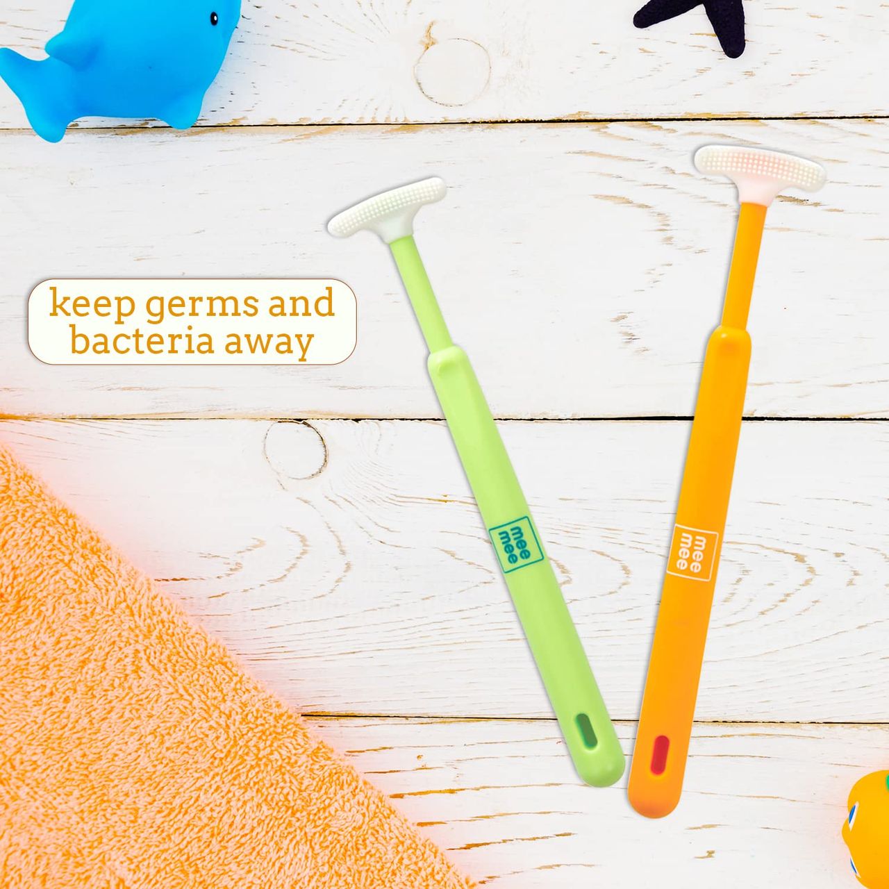 Mee Mee Tender Tongue Cleaner Orange For Kids | 6+ months
