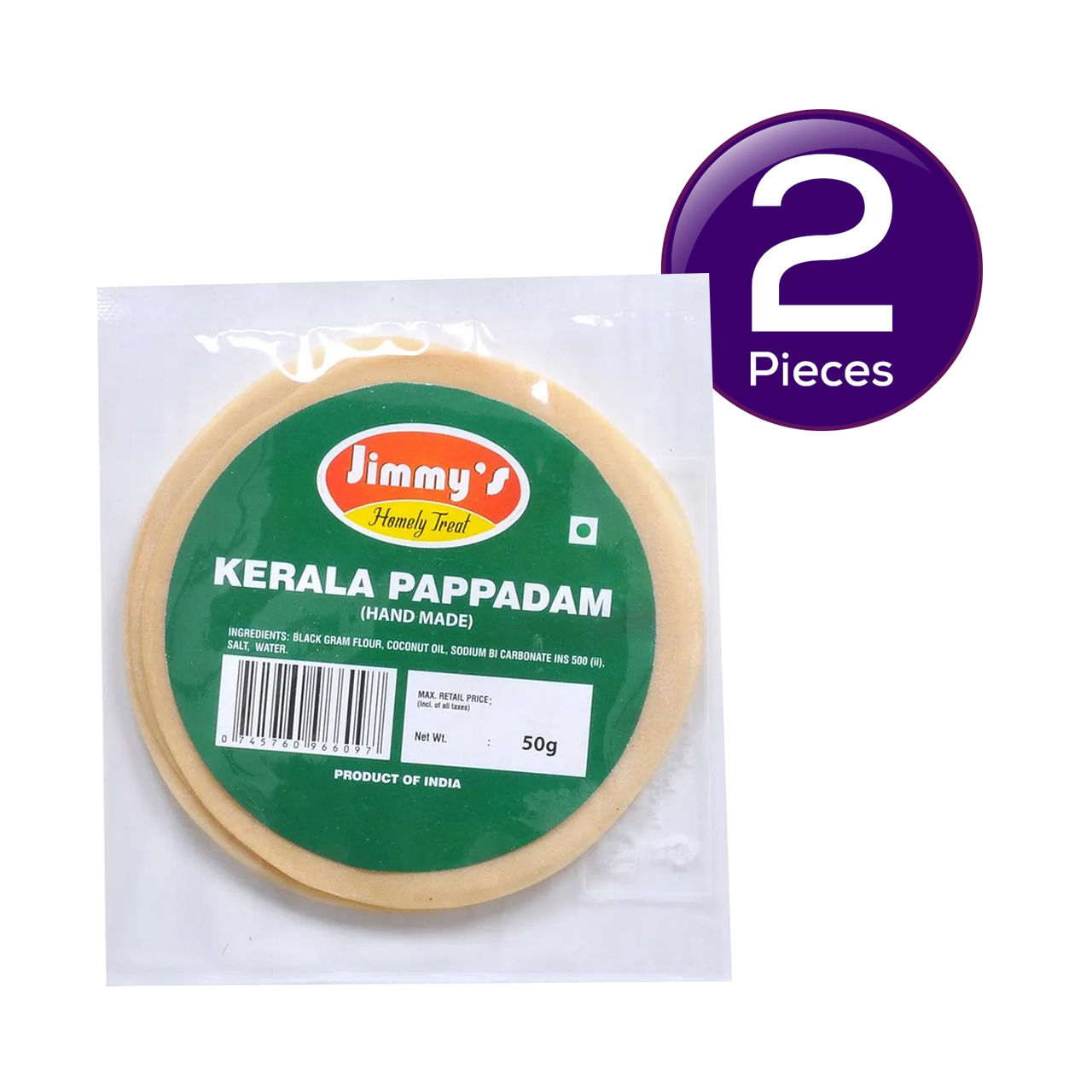 Jimmy's Kerala Pappadam 60 g Combo
