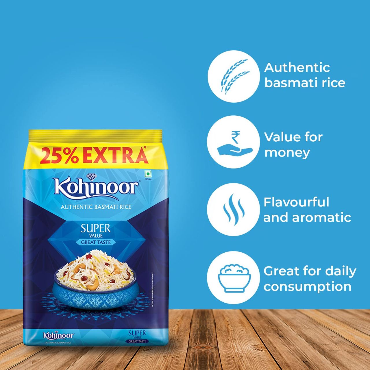 Kohinoor Super Value Basmati Rice Authentic Basmati Rice