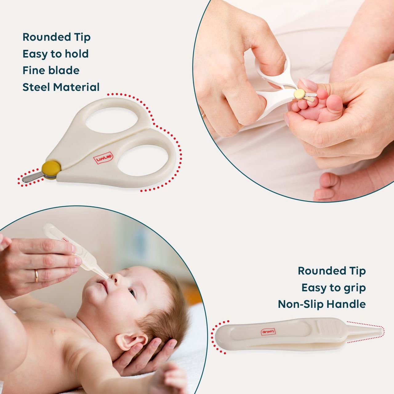 LuvLap 4in1 Nail Grooming Set Baby Cutter For Kids | White | 0 - 3 years