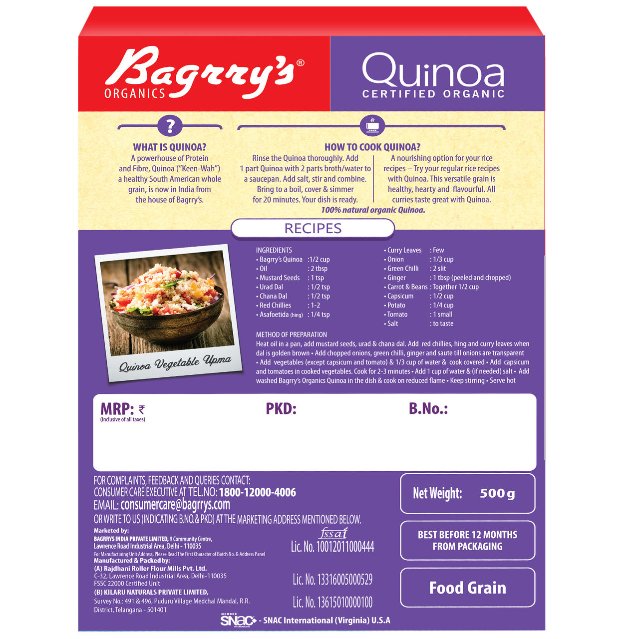 Bagrry's Organic Quinoa 