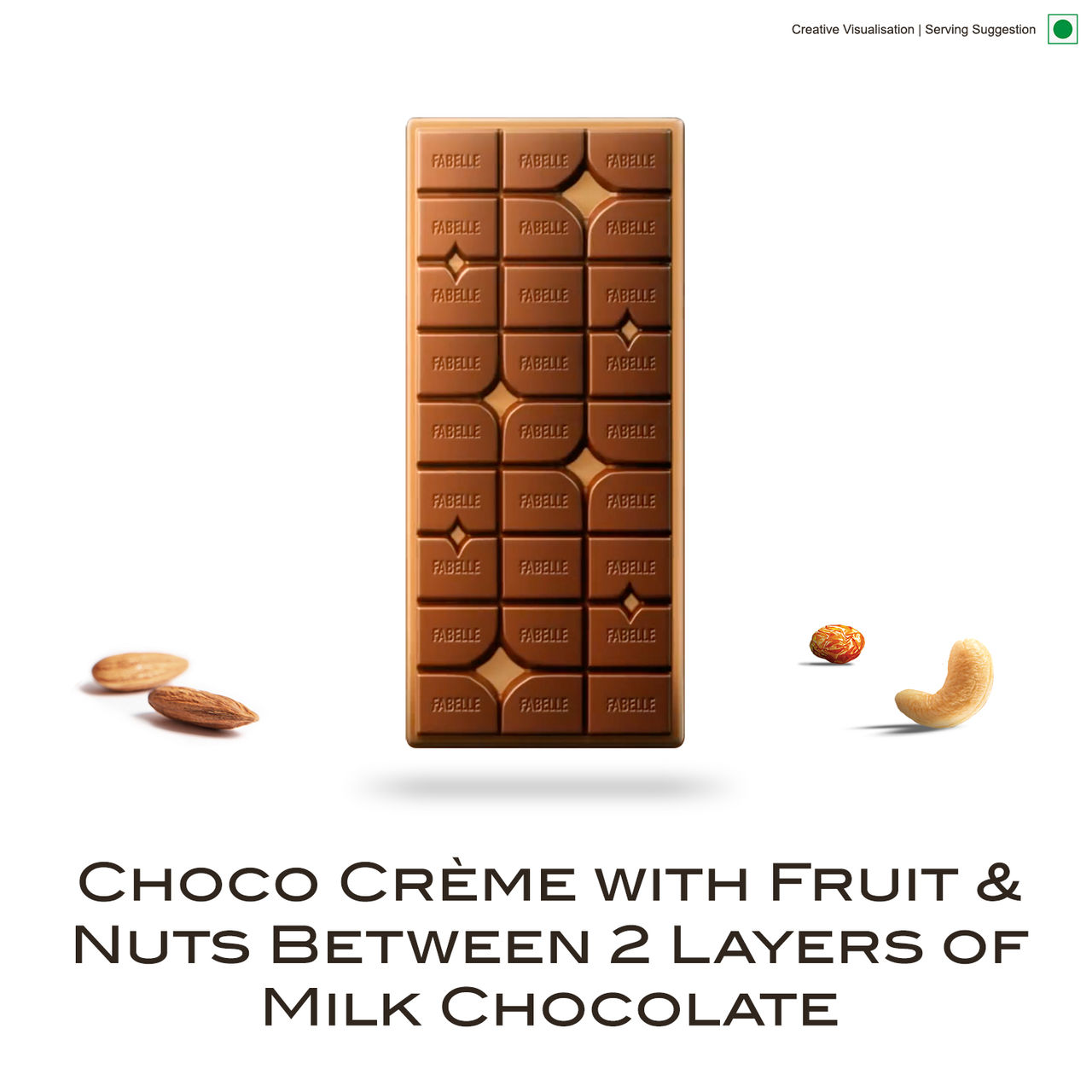 Fabelle Fruit & Nut 3 layered Chocolate Bar