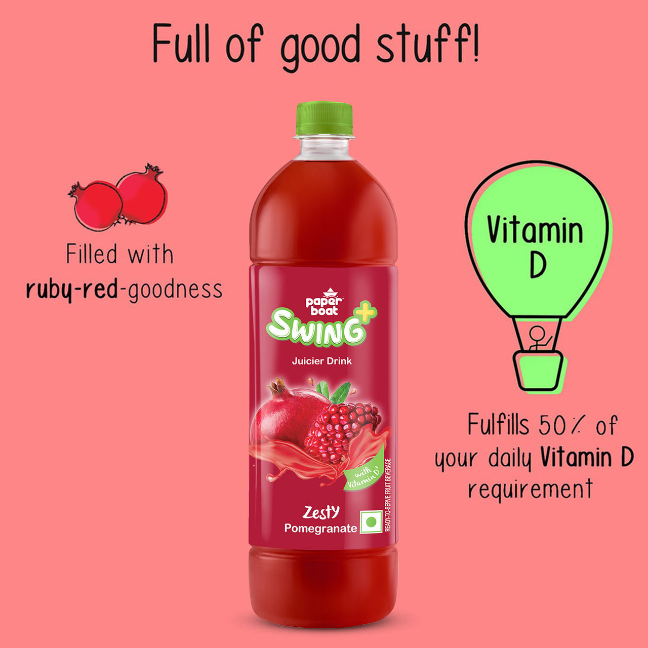 Paper Boat Swing Zesty Pomegranate 1.2 l Combo