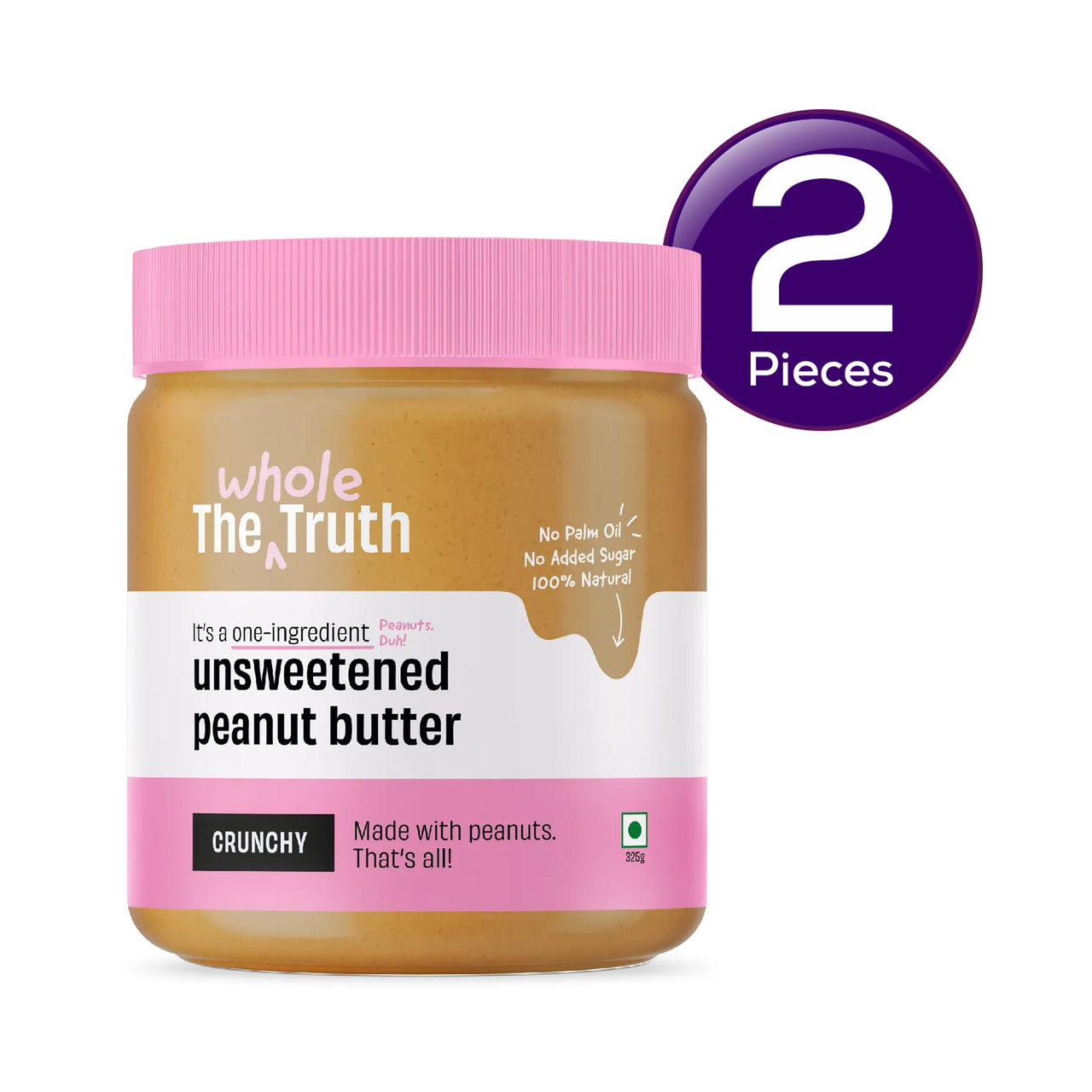 The Whole Truth Crunchy Unsweetened Peanut Butter 325 g Combo