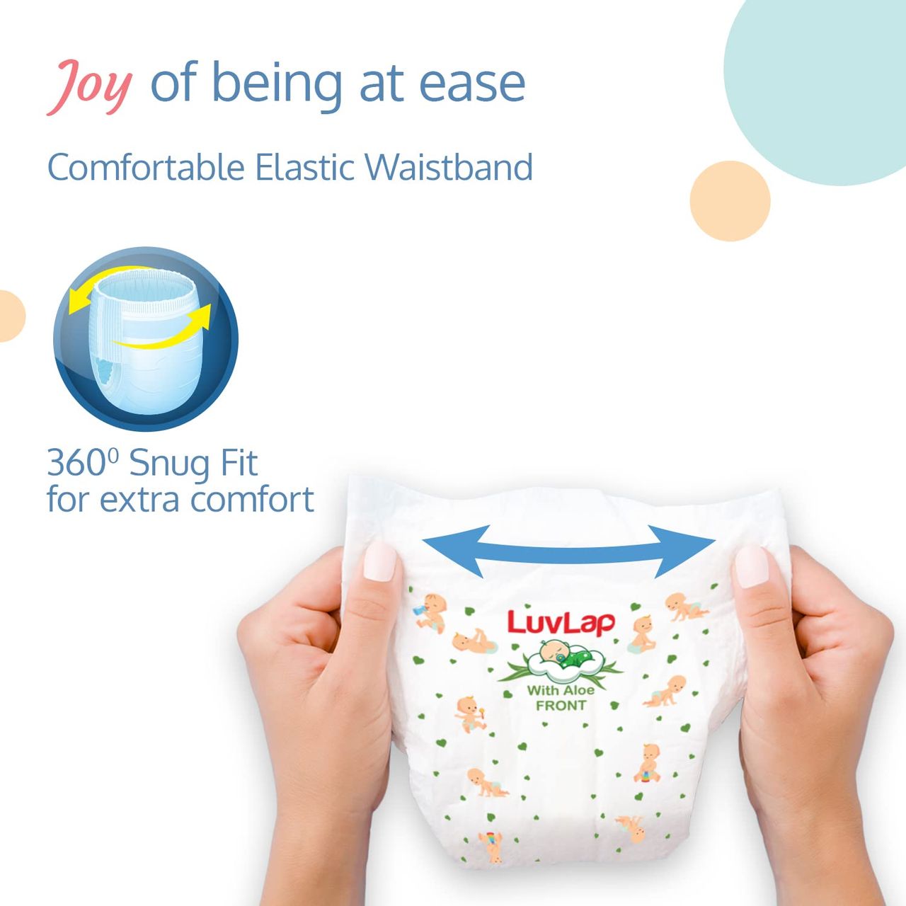 LuvLap Pant Style Diaper For Kids | White | L (9 - 14 kg)