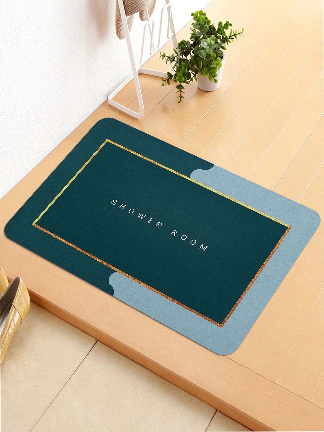 Homeharmony Rubber Floor Protecting Mat, Multi Blue (57x36Cm)