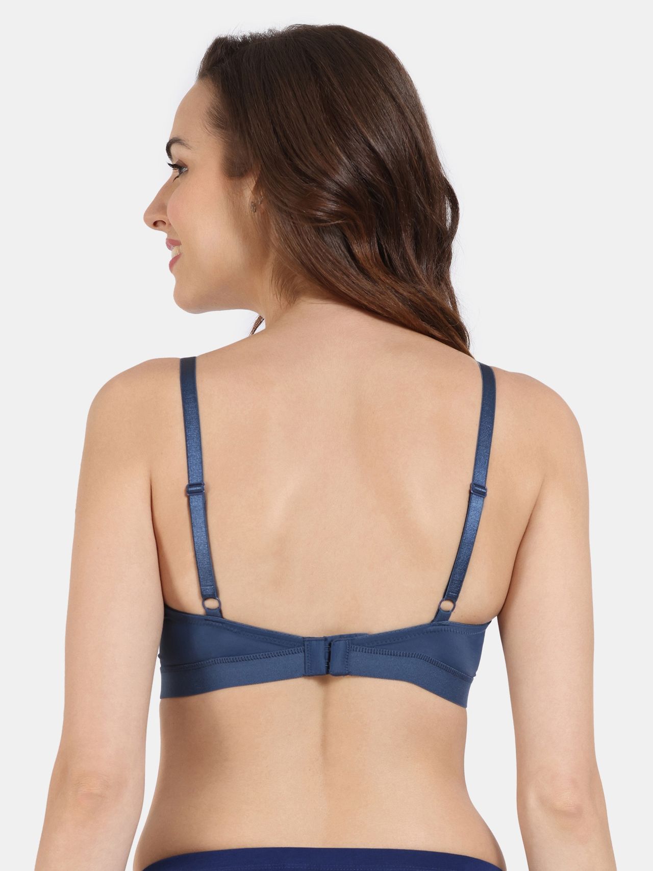 Zivame Women's Beautiful Basics Padded Non Wired 3/4Th Coverage T-shirt Bra | Blue - 32C
