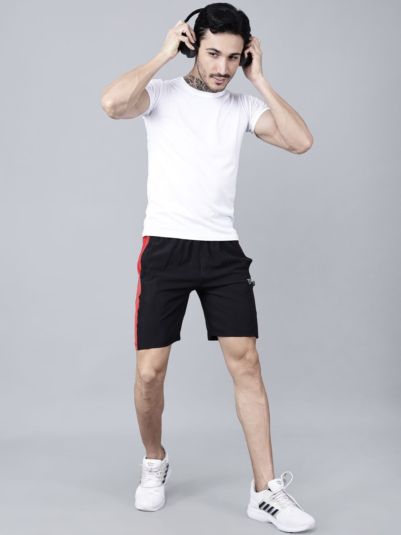 Texfro Men's | Solid Knee Length Sports & Regular | Shorts with Side Pockets - Black | M