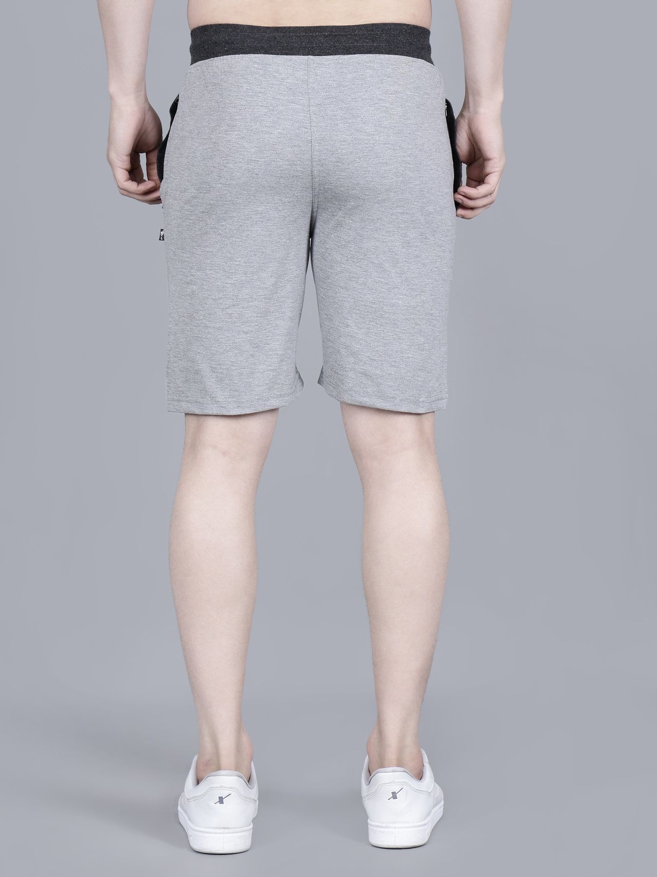 Texfro Men's Solid Knee Length Sports & Regular Shorts with Side Pockets | Grey | M