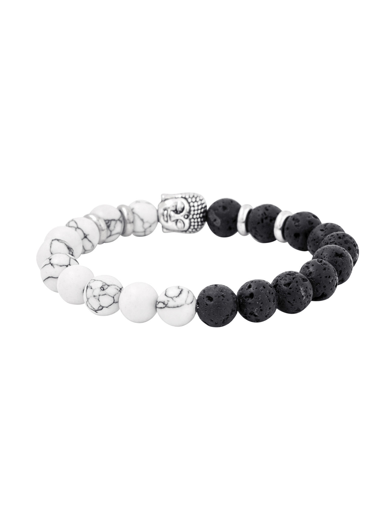 Yellow Chimes Stretchable Buddha Beads Bracelet for Men