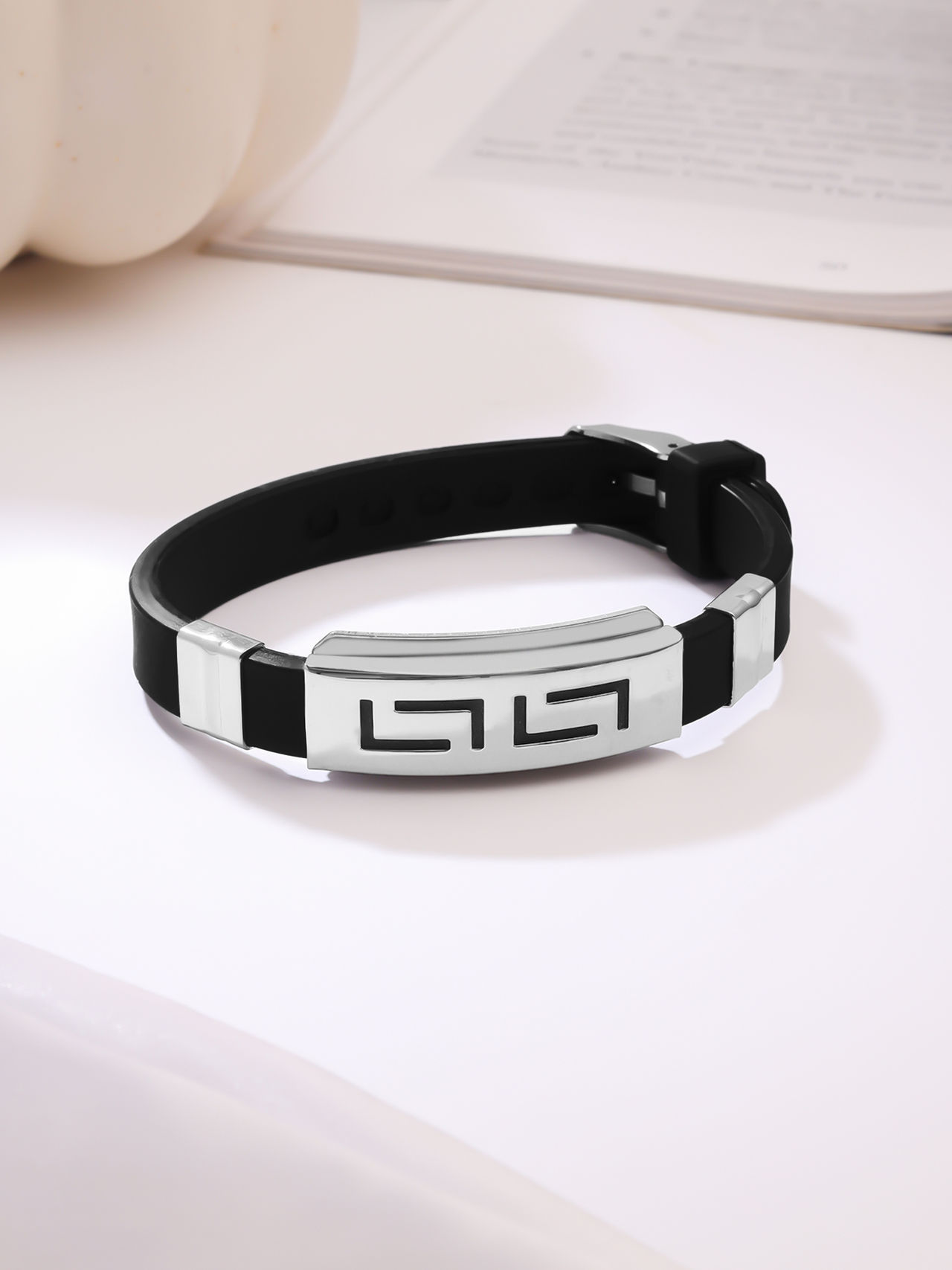Yellow Chimes Silicon Type Bracelet for Men