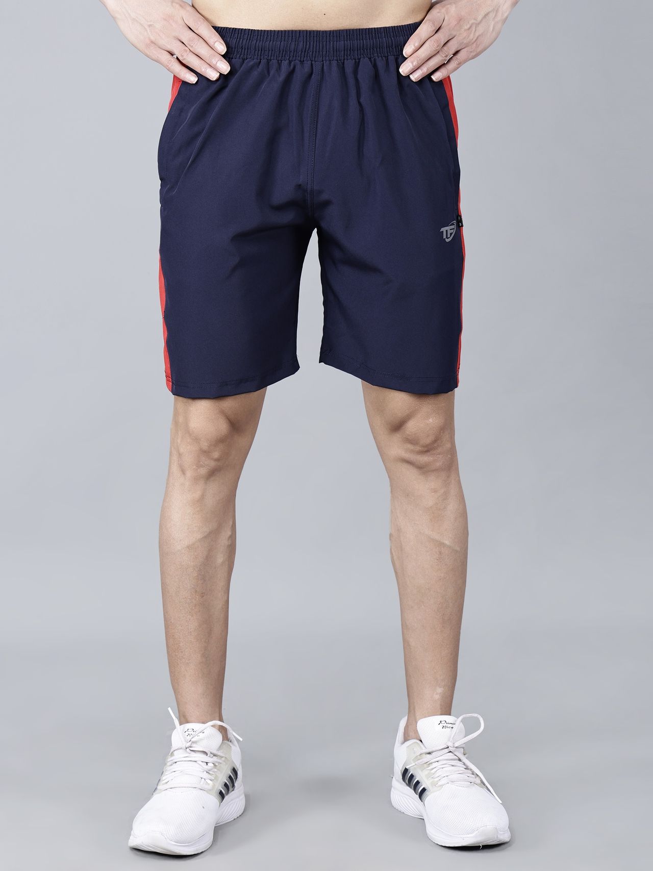 Texfro Men's Solid Knee Length Sports & Regular | Shorts with Side Pockets - Navy | XL