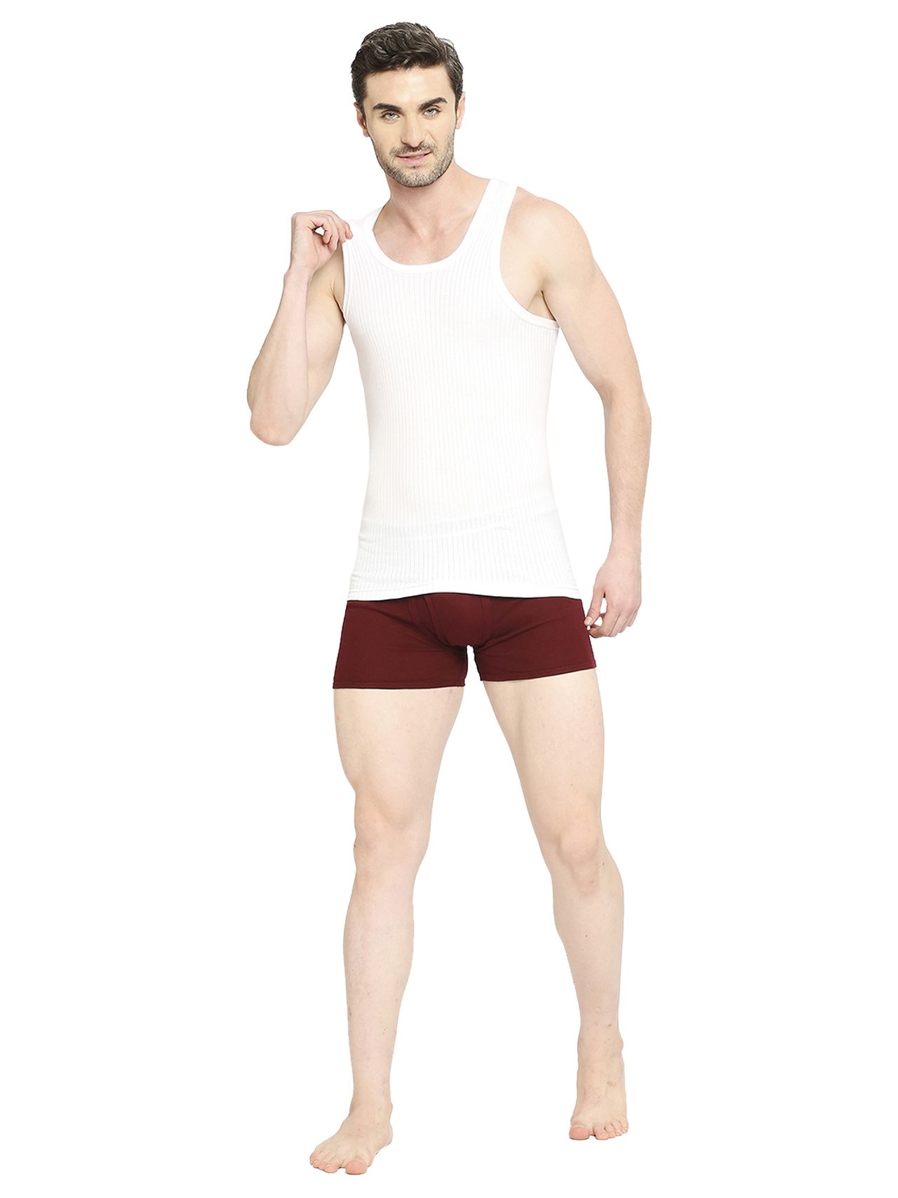 Vip Array Men's White Vest | Pack of 2 | 95 cm