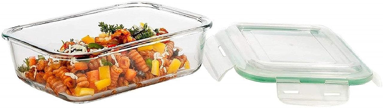 SignoraWare Lock 'N' Store Borosilicate Glass Container Rectangular 1040Ml, 1705Clear
