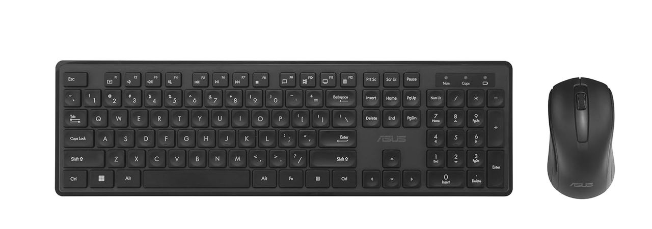 Asus Wireless Keyboard And Mouse Set Cw101|Upto 1000 Adjustable Dpi|2.4 Ghz Nano Receiver|Black|