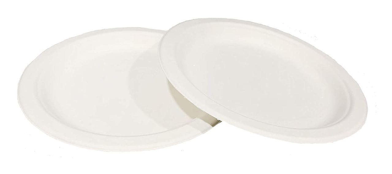 Vinay Trading Bio-Degradable Bagasse Plates - 7 Inches Round Plate