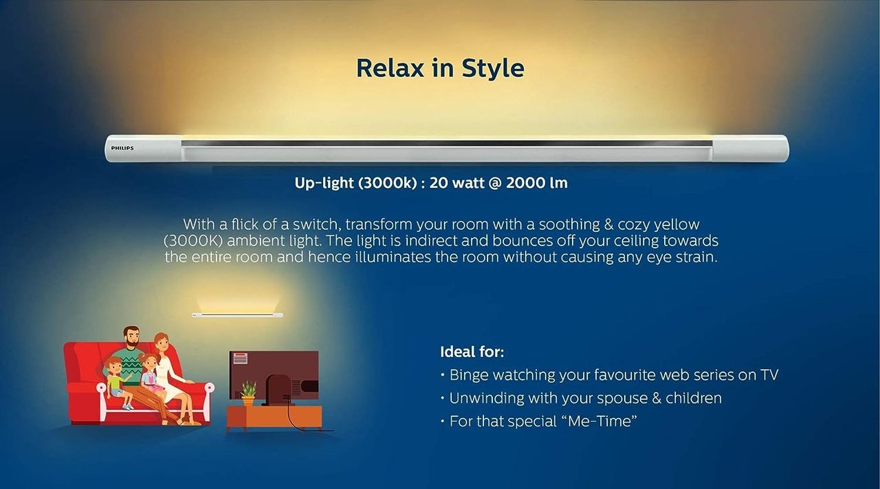PHILIPS Twinglow 20-Watt +20-Watt Led Up-Down Tubelight
