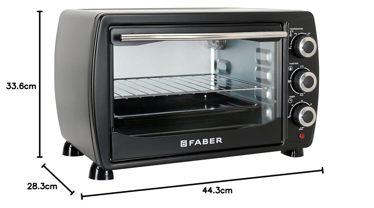 Faber 20L 1400 Watts OTG | 4 Stage Functions, Upper & Lower Heating | Indicator Light, Auto-Shut | Black